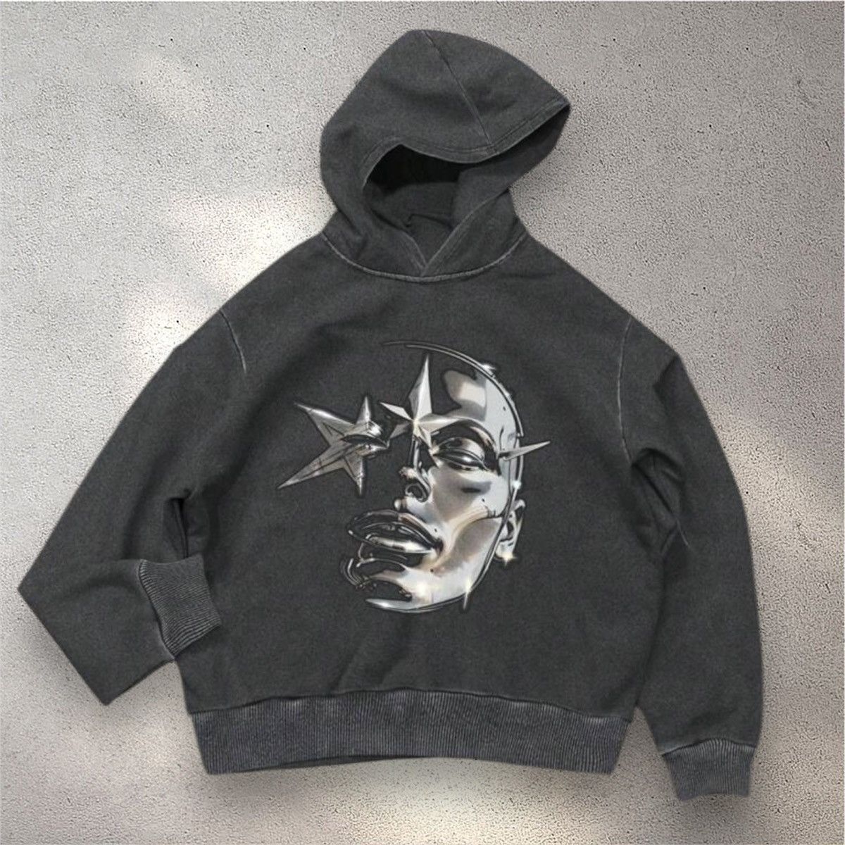 Other Grey Silver Face Hoodie Size US M / EU 48-50 / 2 - 1 Thumbnail