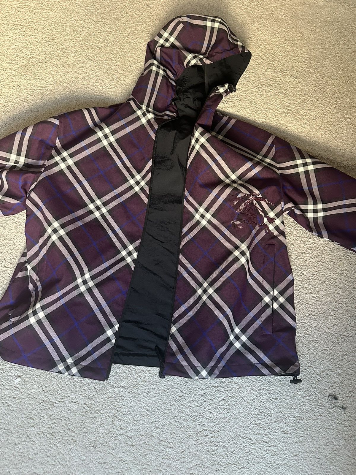 Burberry Burberry Purple reversible check hooded jacket Size US S / EU 44-46 / 1 - 1 Thumbnail