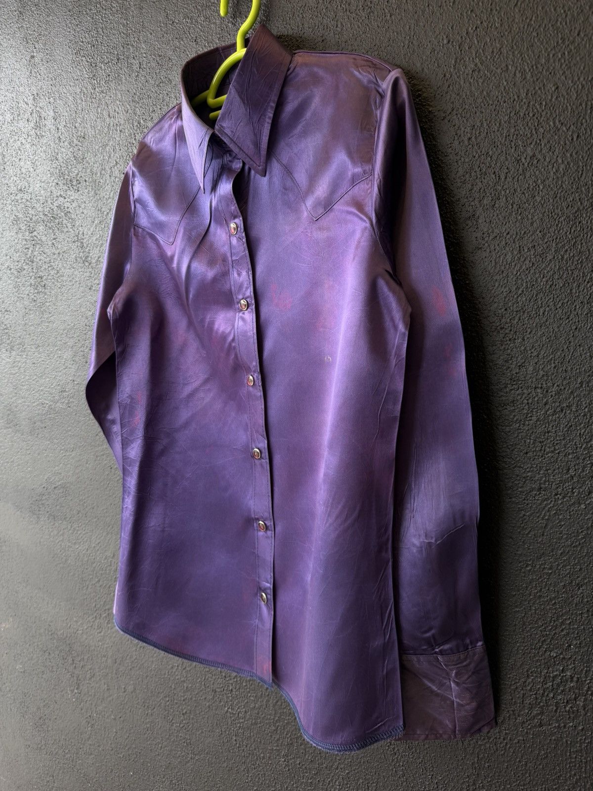 Wrangler Vintage 70s Wrangler Purple 100% Acetate Western Shirt (32) Size S / US 4 / IT 40 - 4 Thumbnail