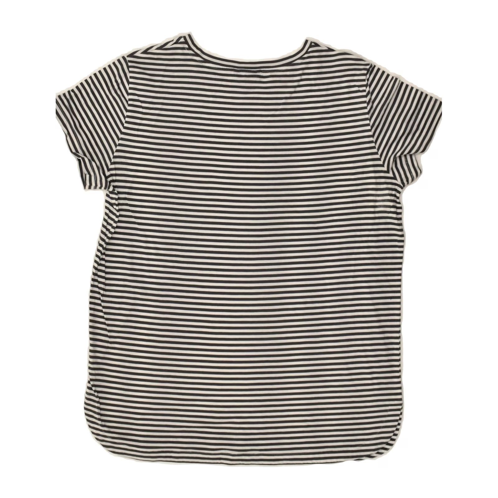 Massimo Dutti MASSIMO DUTTI Womens T-Shirt Loose Fit Small Navy Blue Striped Size S / US 4 / IT 40 - 2 Thumbnail