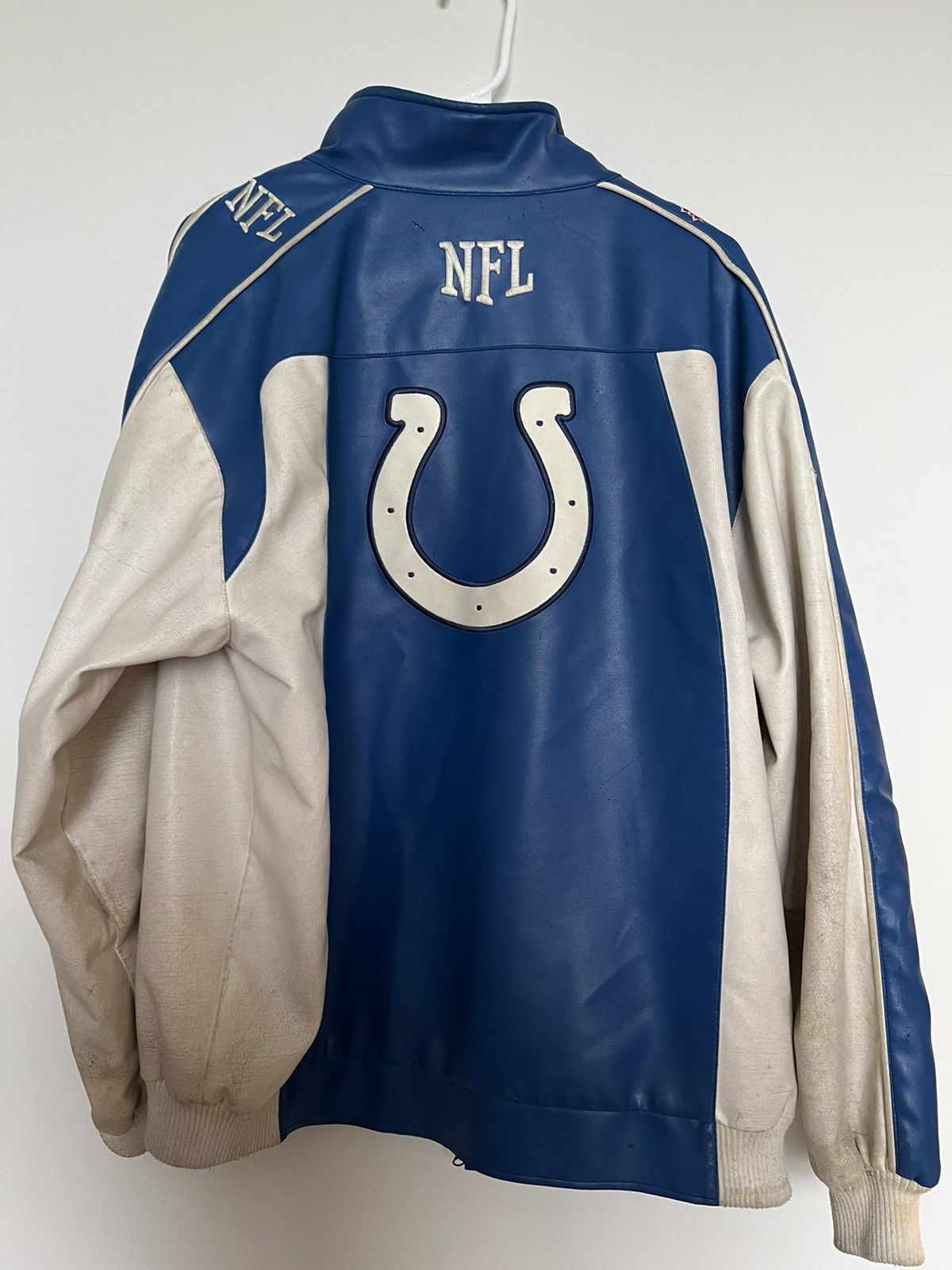 NFL × Vintage Insane Vintage 90s Indianapolis Colts Leather Jacket Size US M / EU 48-50 / 2 - 11 Thumbnail