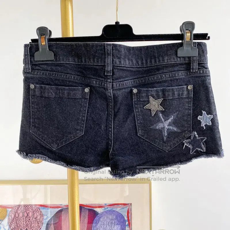 Valentino Valentino Dark Gray Star Denim Shorts . Size 24" / US 00 / IT 34 - 1 Thumbnail