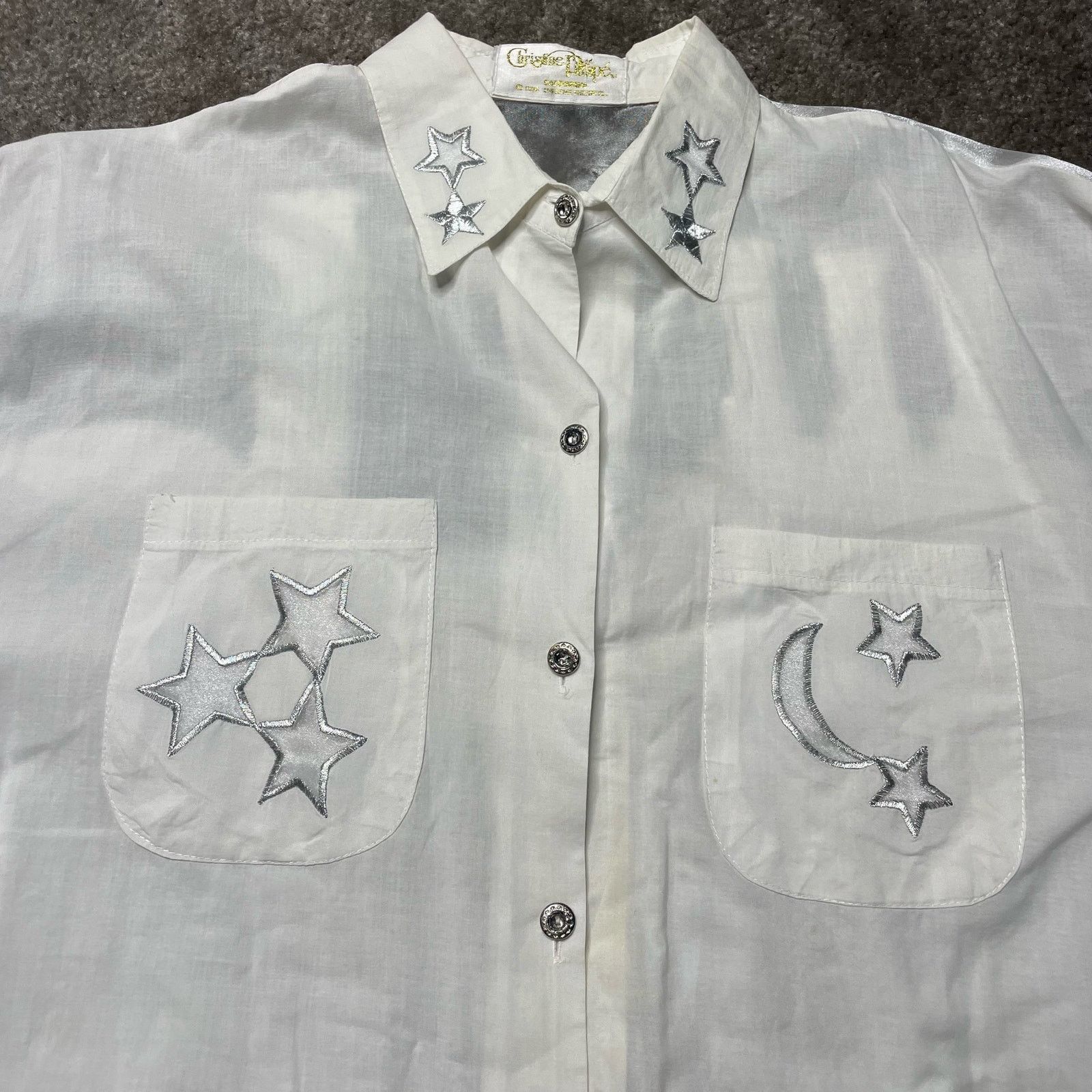 Other Christine Philipe Embroidered Stars Shirt Size XL / US 12-14 / IT 48-50 - 8 Thumbnail