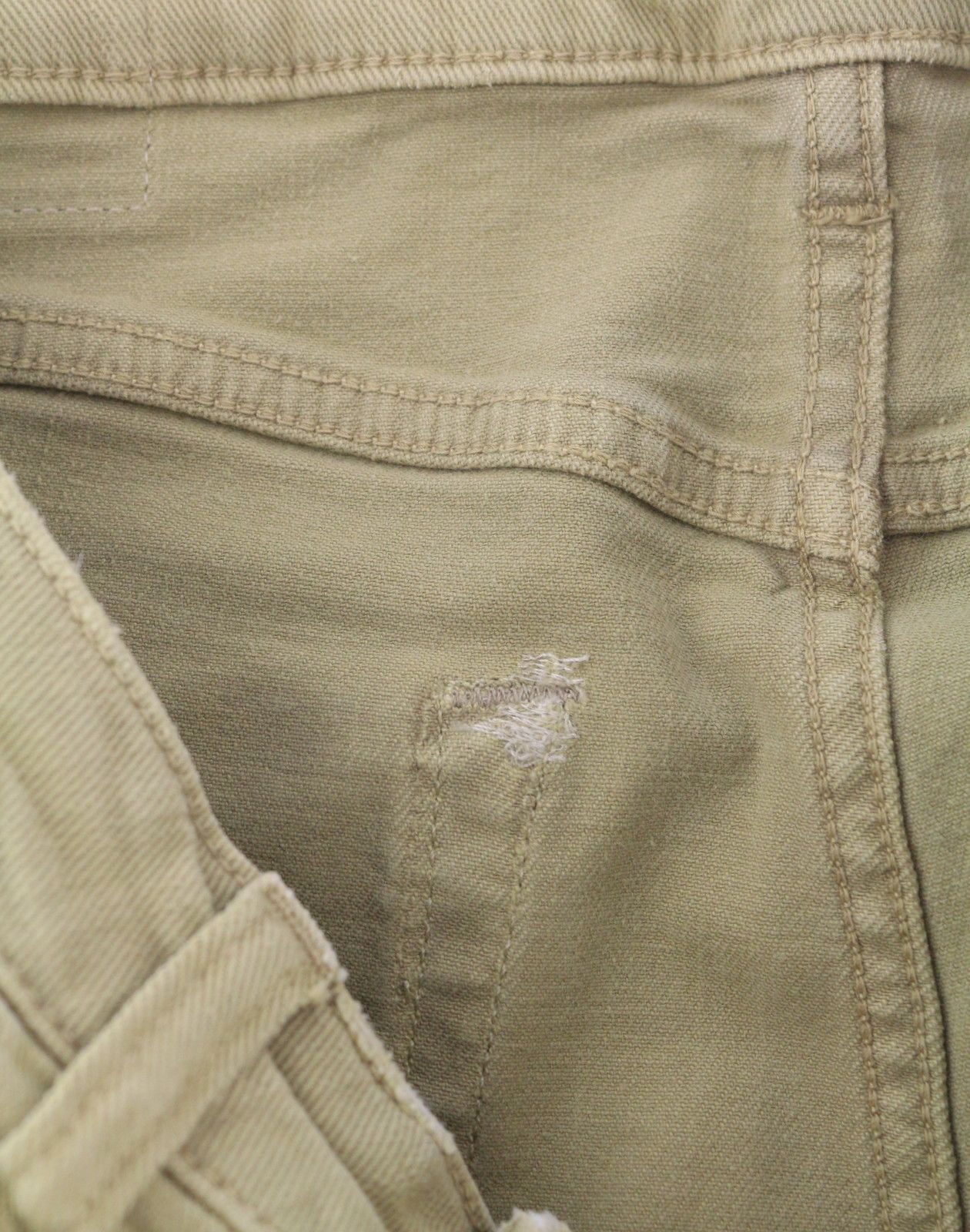 BOY STRAIGHT 27 Khaki Stretch Faded Ankle Casual 86298