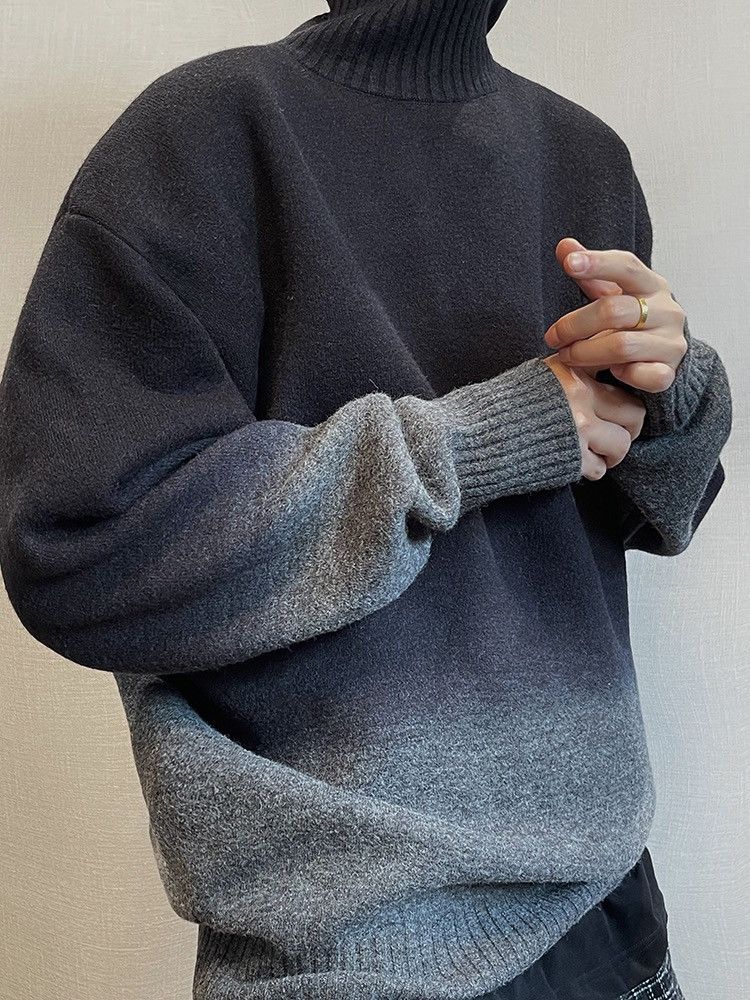 Japanese Brand × Vintage Outdoor retro gradient effect turtleneck sweater knitwear Size US XL / EU 56 / 4 - 1 Thumbnail