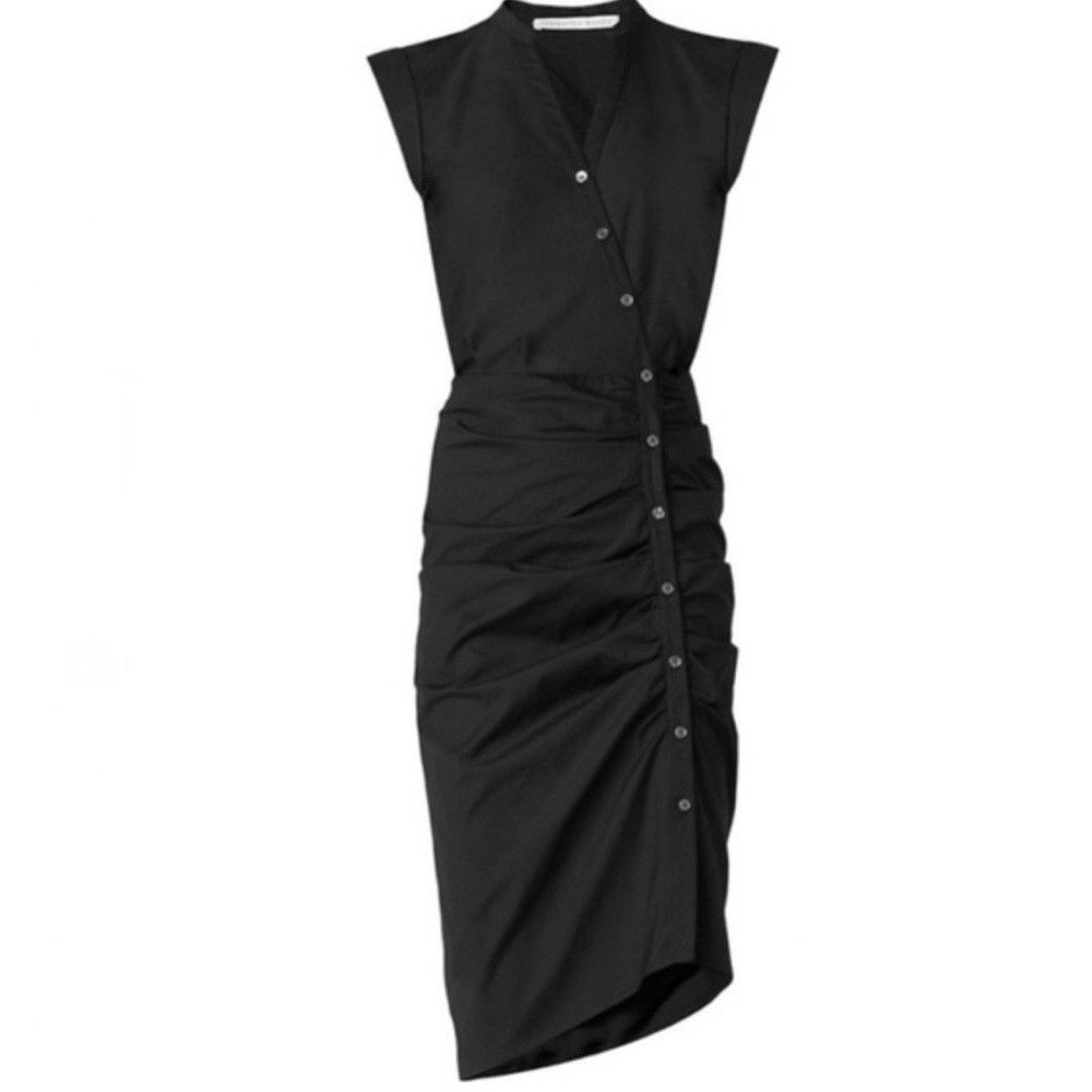 Veronica Beard VERONICA BEARD Bell Button Down Ruched Shirtdress Sz 00 Size XXS / US 00 / IT 34 - 5 Thumbnail
