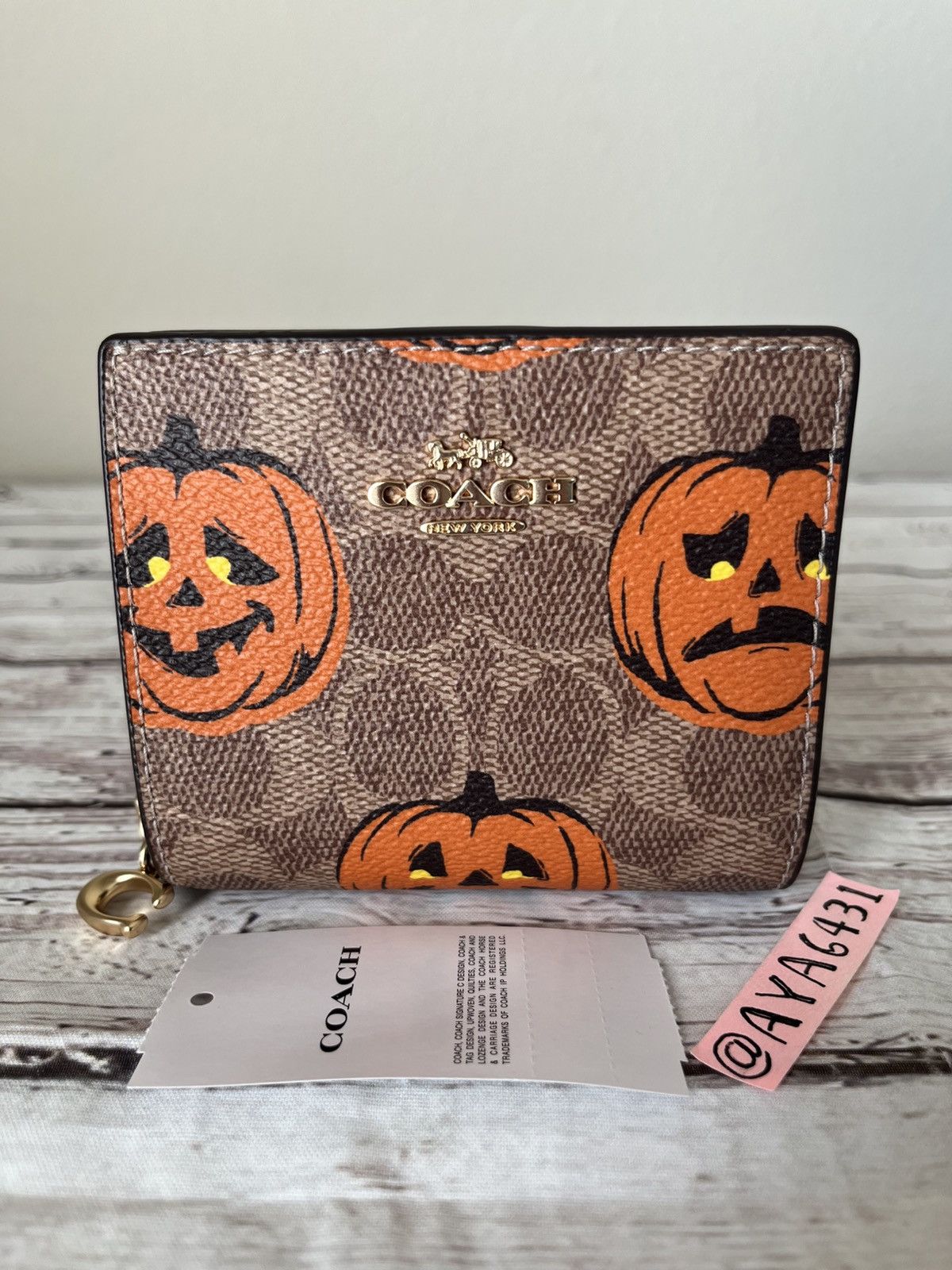 Coach Coach Snap Wallet In Signature Canvas With Halloween Print Size ONE SIZE - 2 Thumbnail