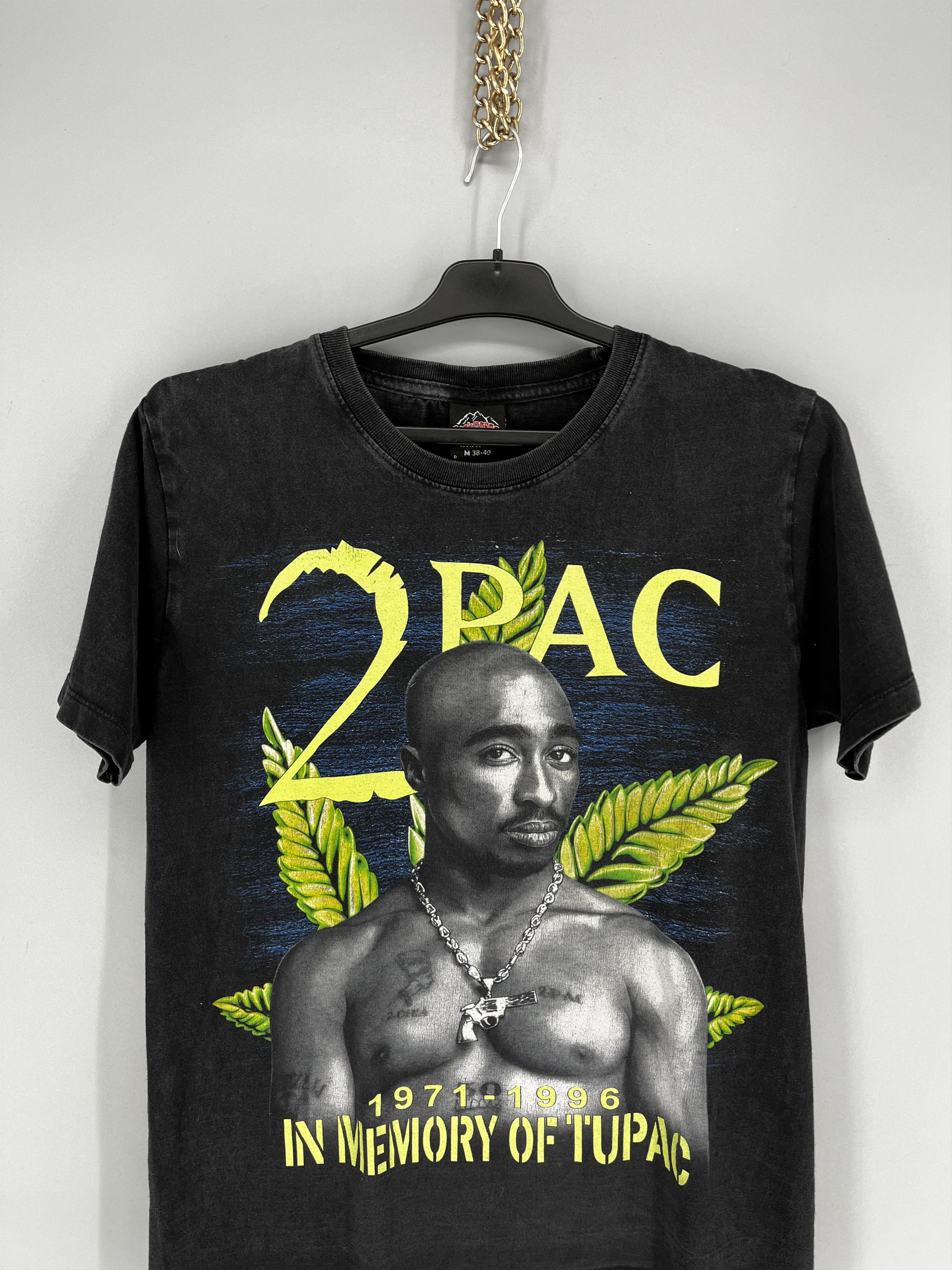 Band Tees Vintage 2Pac Tupac Shakur 1996 Men’s Black Double Sided Sz M Size US M / EU 48-50 / 2 - 6 Thumbnail