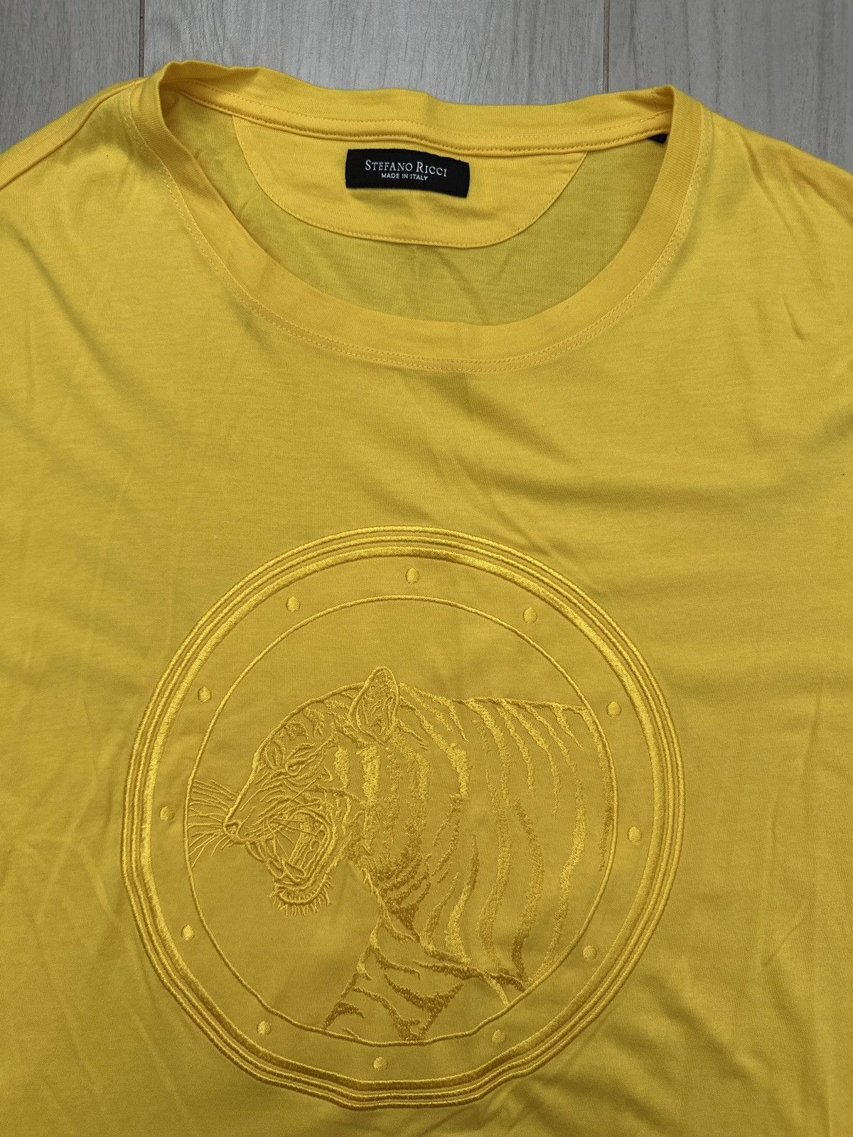 Stefano Ricci Stefano Ricci Tiger Embroidered Yellow T-Shirt 3XL (Fits XL) Size US XL / EU 56 / 4 - 2 Thumbnail