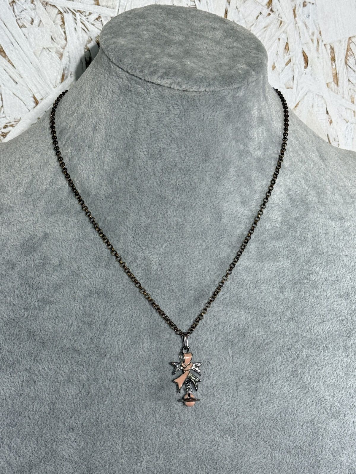 Vivienne Westwood Vivienne Westwood Small Ribbon Pendant Necklace Pink Size ONE SIZE - 12 Thumbnail