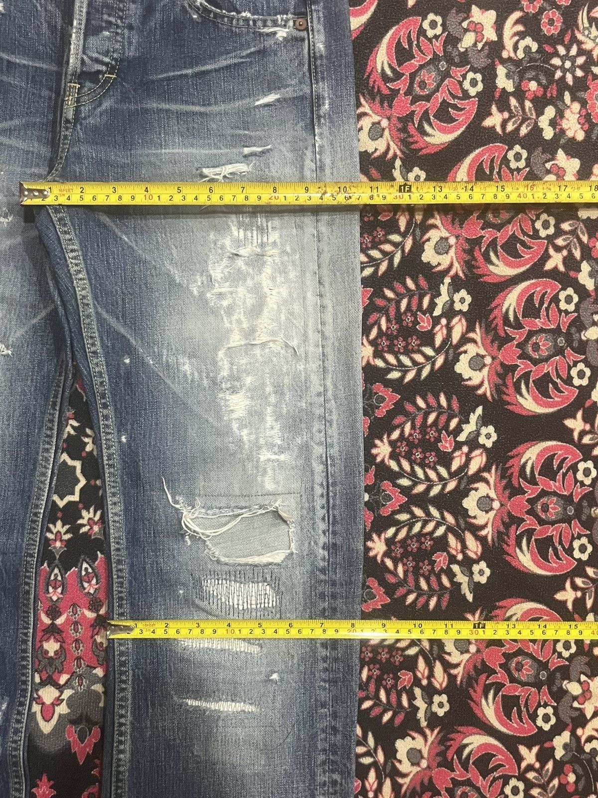 Undercover Vintage Japan Macphee Grunge Sashiko Destroy Blue Jeans Size US 30 / EU 46 - 15 Thumbnail