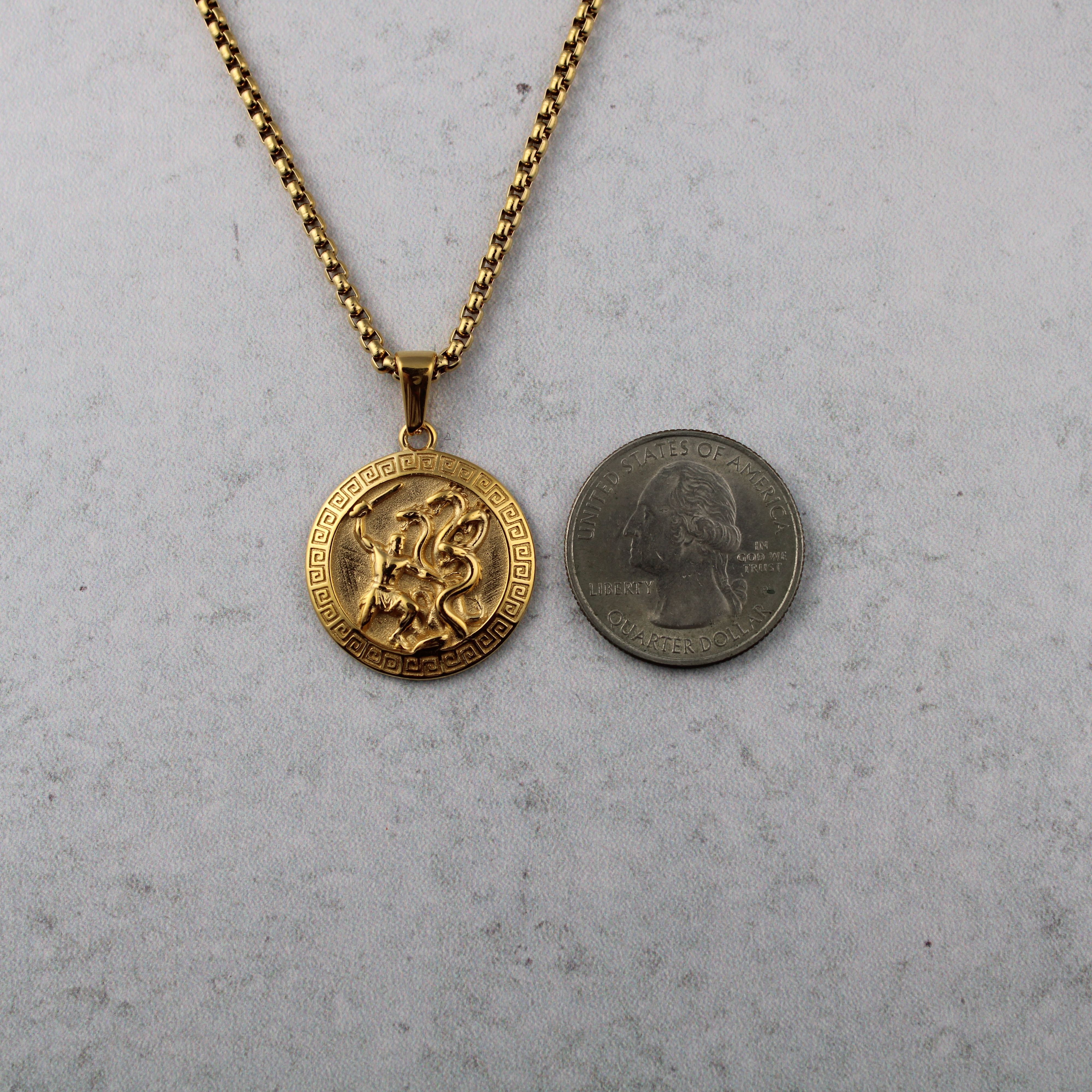 Jewelry Gold Hercules Pendant Chain Necklace Size ONE SIZE - 5 Thumbnail