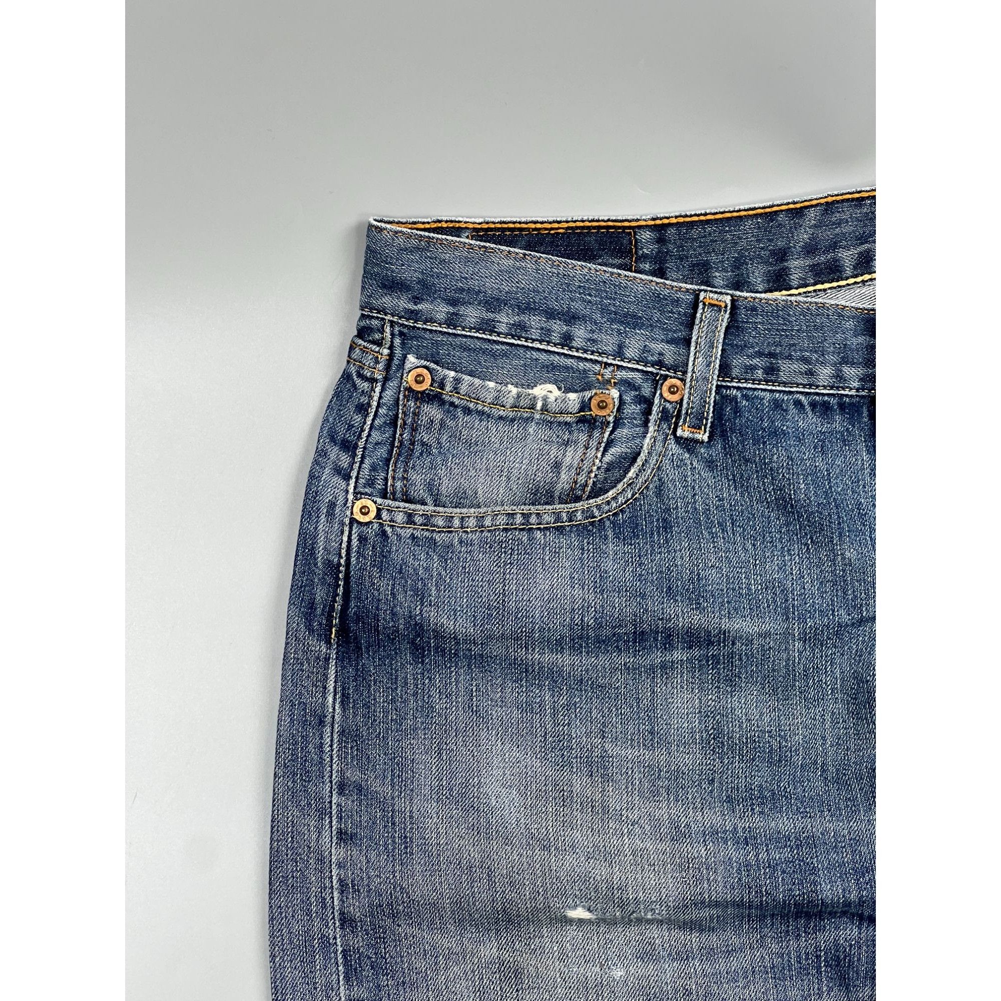 Levi's Levi’s 501 Distressed Denim Jeans Pants (Y0905) Size US 34 / EU 50 - 4 Thumbnail