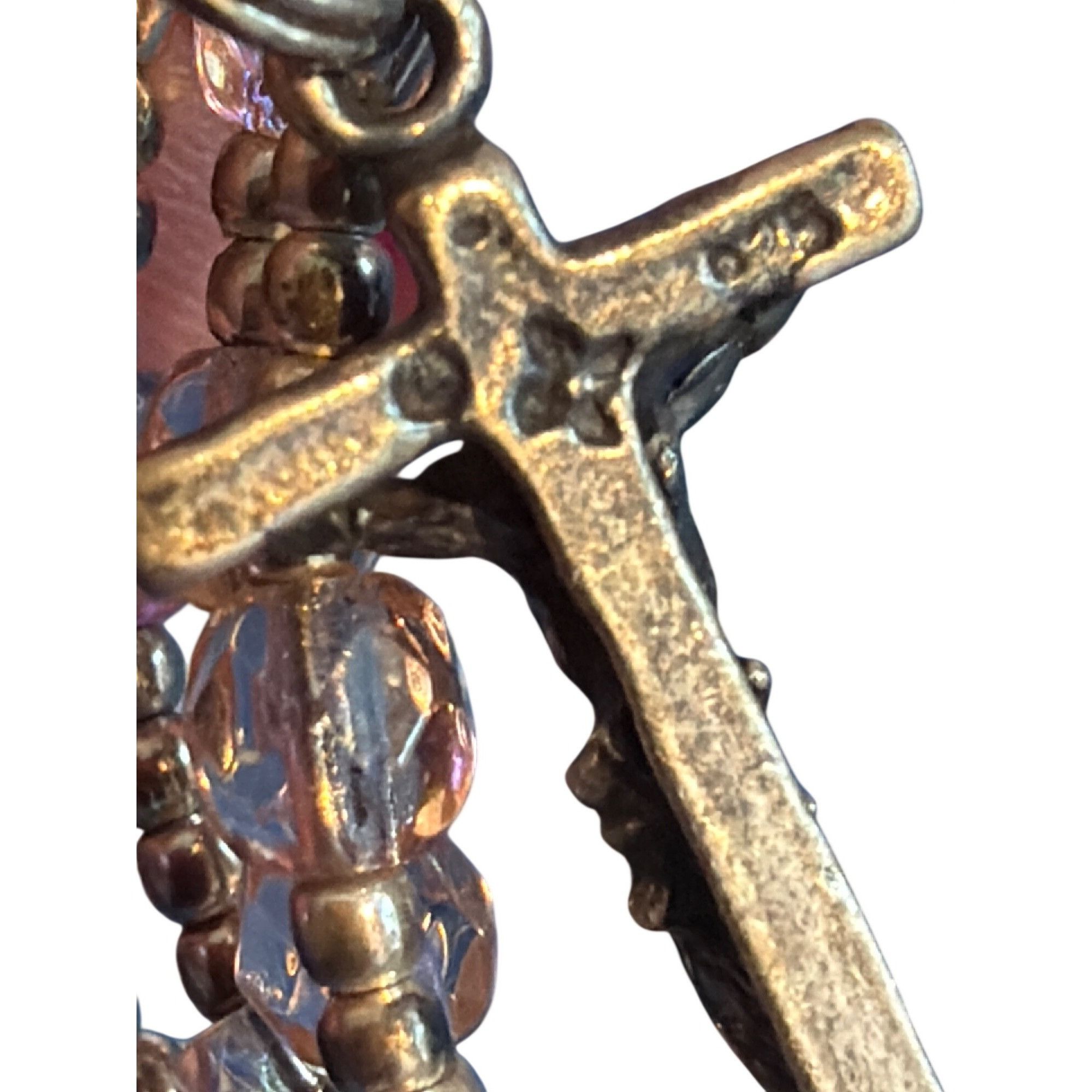 Other Vtg Sterling Silver Crystal Rosary Beads Bracelet Memory Wir Size ONE SIZE - 3 Thumbnail