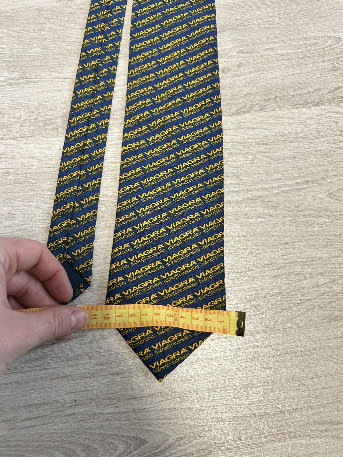 Vintage Pfizer Viagra Logo Pattern Novelty Necktie Blue Yellow Mens Size ONE SIZE - 7 Thumbnail