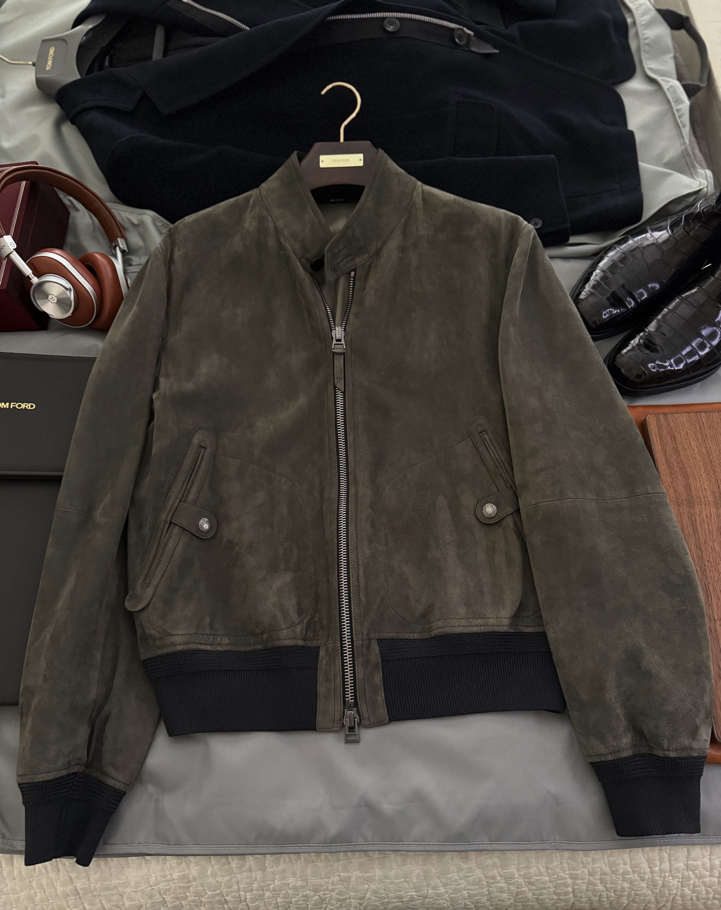 Tom Ford Fits 52, Coveted Rare $6,300 w/tax TOM FORD Suede Jacket, Size US XL / EU 56 / 4 - 15 Thumbnail
