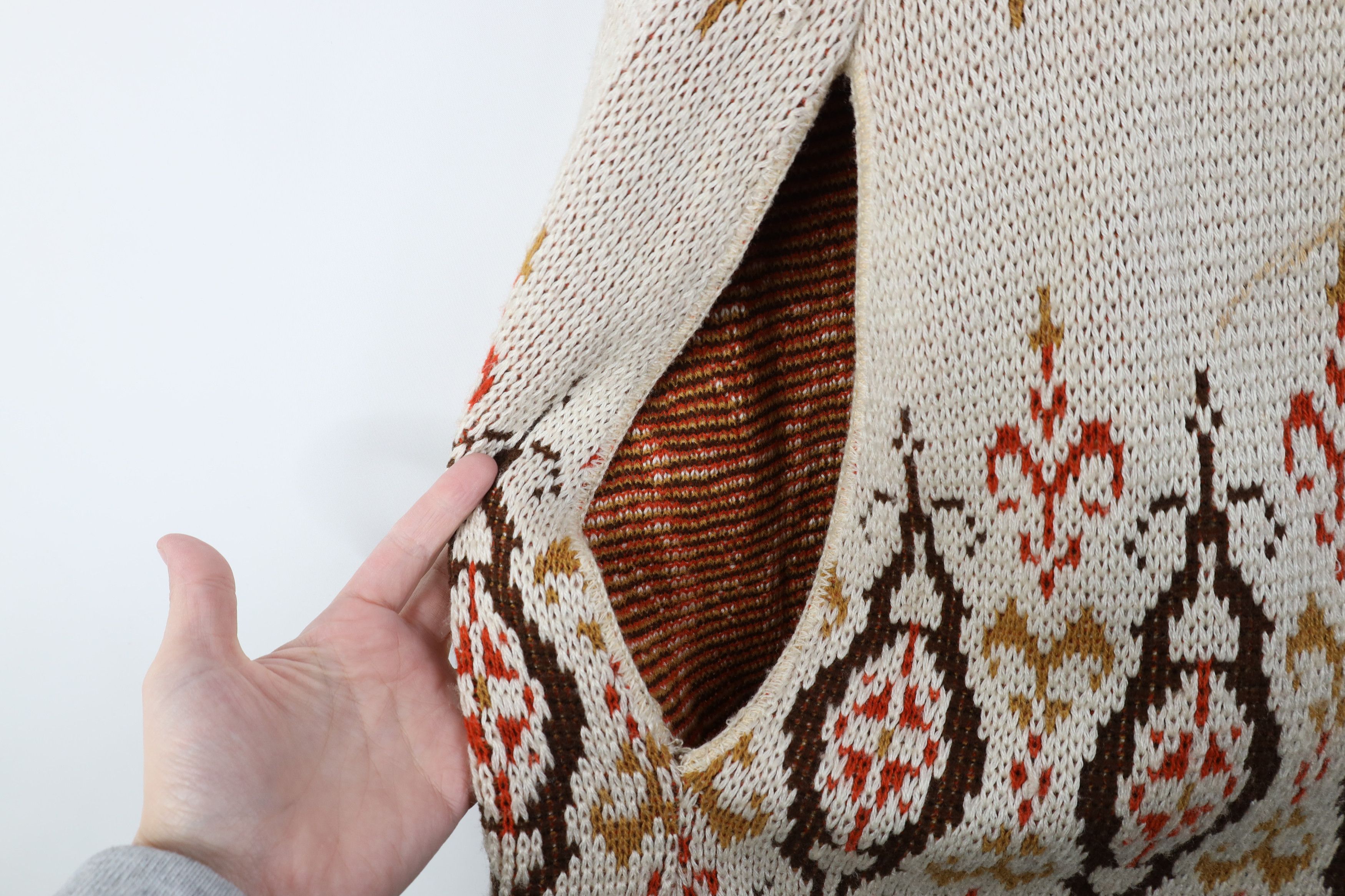 Vintage Vintage 70s Mid Century Modern MCM Knit Poncho Sweater Cape Size ONE SIZE - 6 Thumbnail