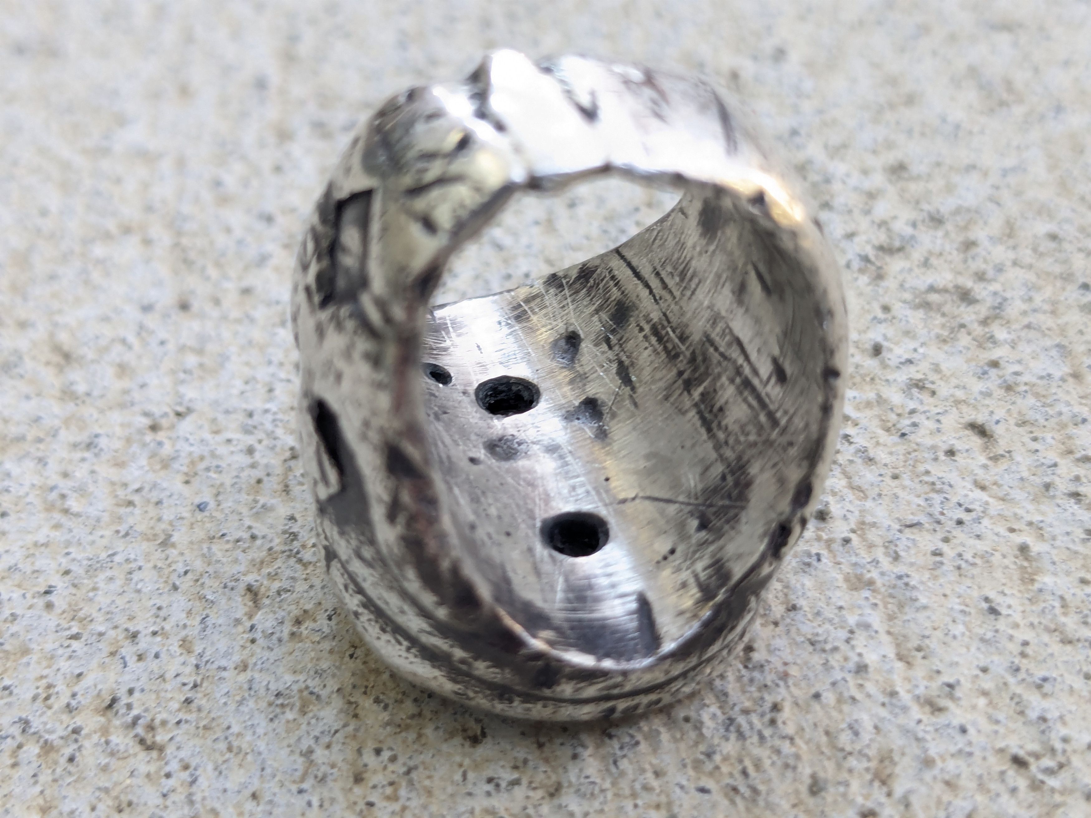 Other Vintage Sterling Silver Ring CZ 6 Trident Cocktail Pinky Size ONE SIZE - 12 Thumbnail