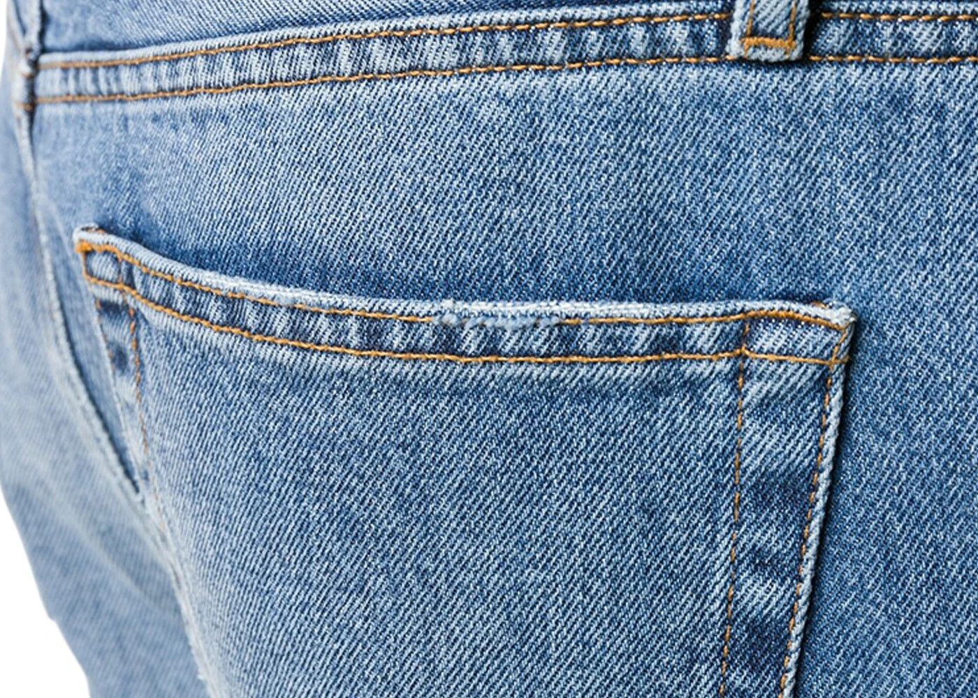 o1mt1gz0424 Cropped Straight Leg Jeans in Blue