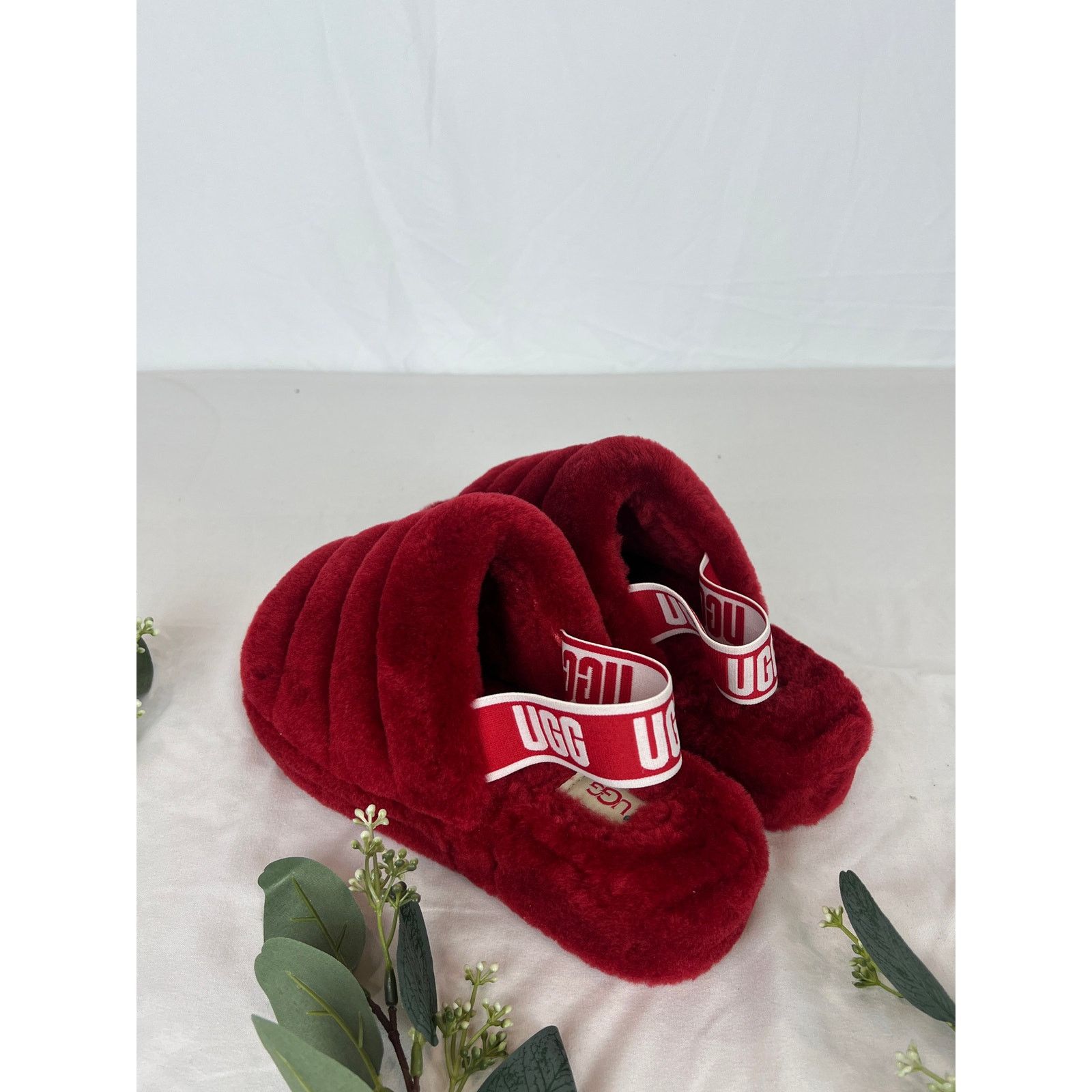 Ugg UGG Women’s Fluff Yeah Slide Slippers – Red Wine – Size 8 Size US 8 / IT 38 - 1 Thumbnail