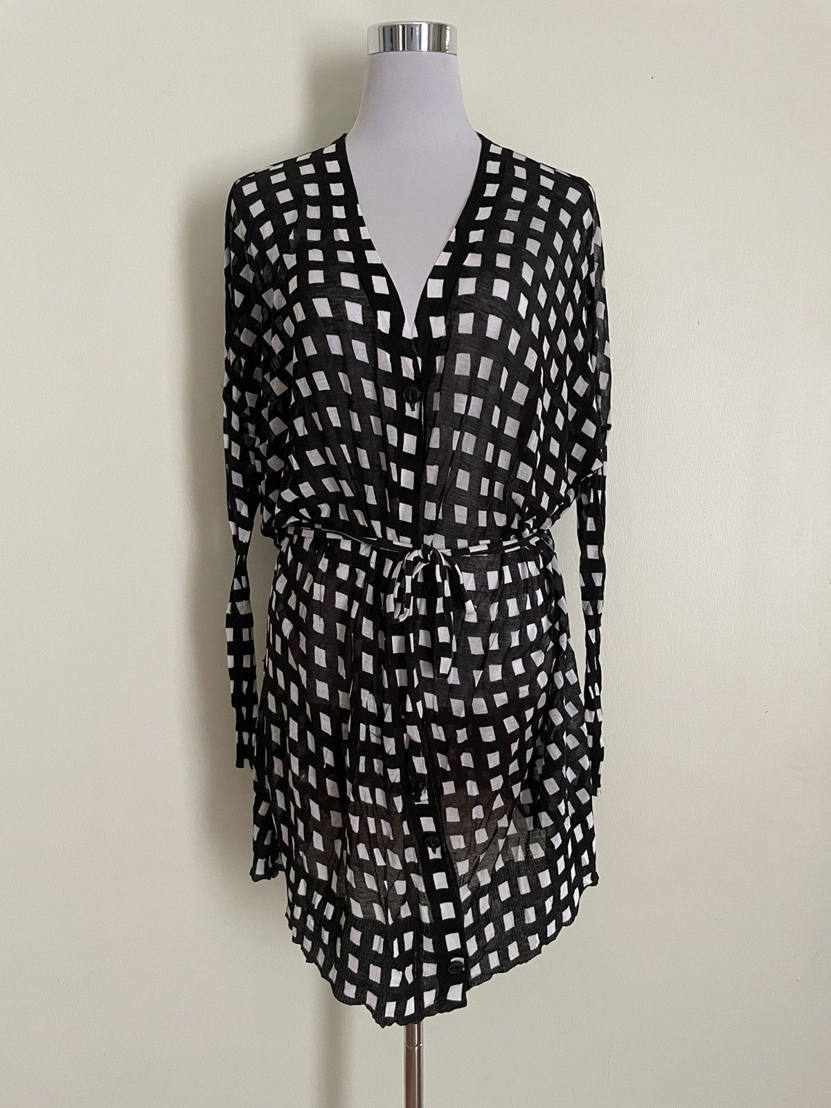 Rag & Bone Rag & Bone Belted Rope Black White Midi Dress Size S / US 4 / IT 40 - 1 Thumbnail