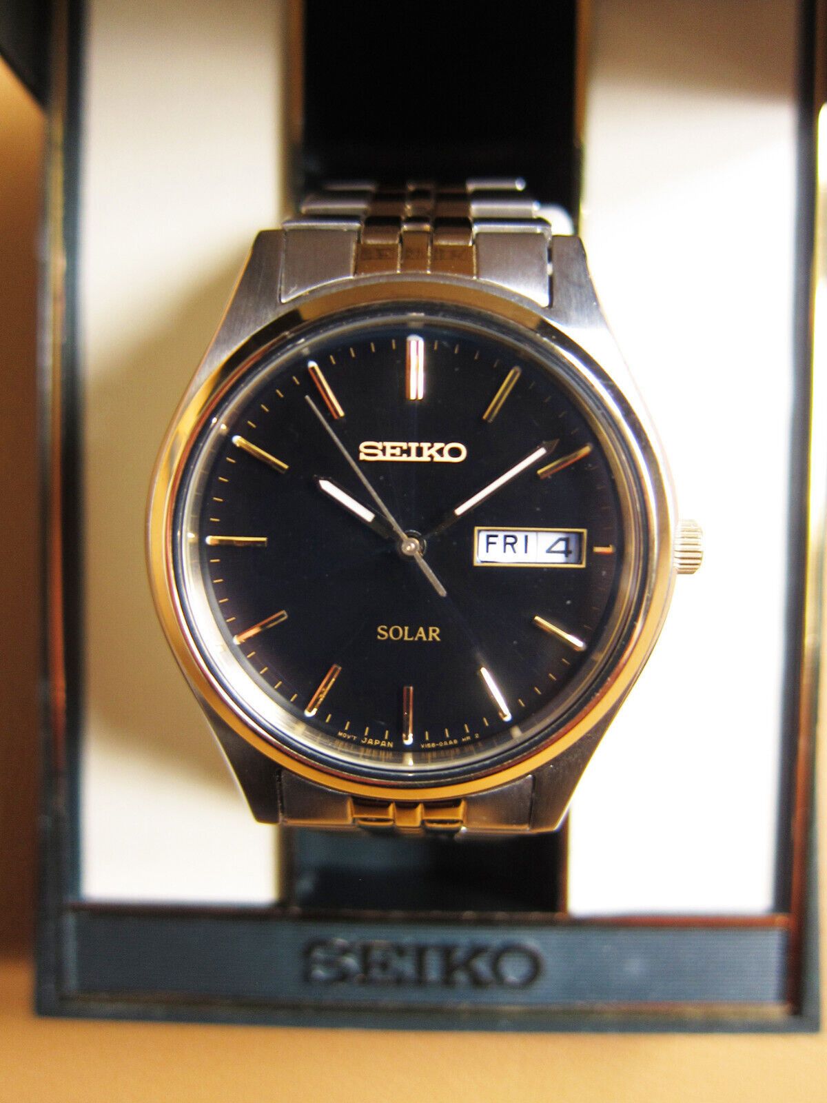 Seiko SEIKO V158-0AA0 Solar S/S Men's Watch with Black Dial | Grailed