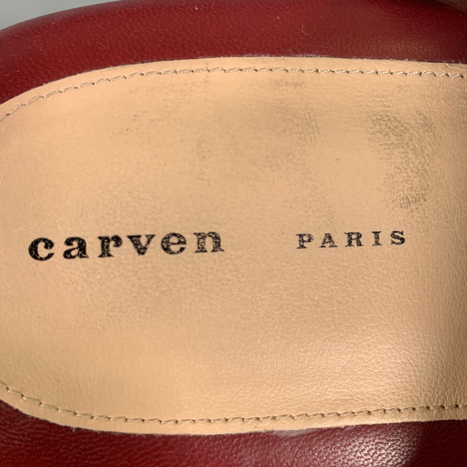 Carven CARVEN Size 10 Burgundy Leather Lambskin Slippers Flats Size US 11 / IT 41 - 8 Thumbnail