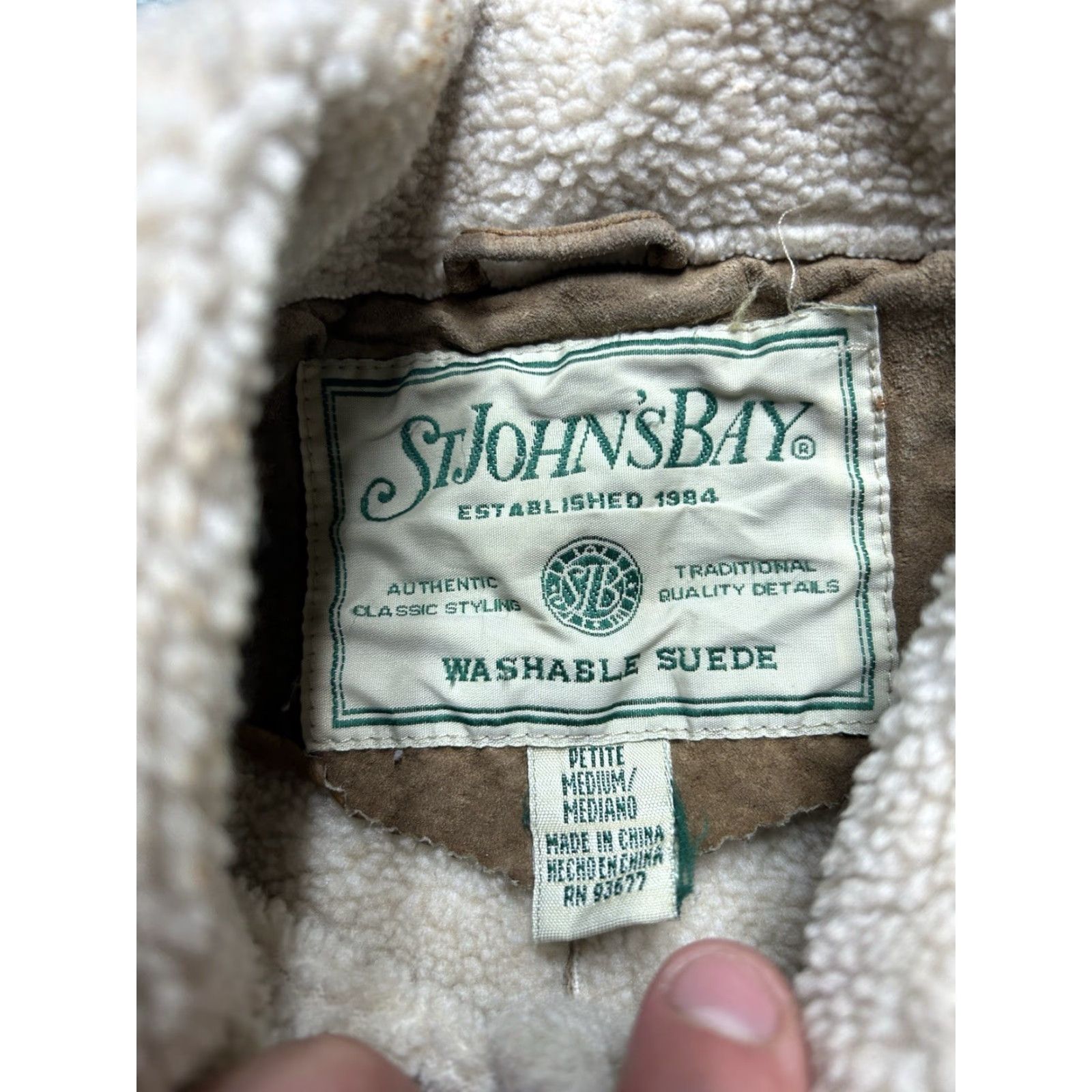 St. John St. John’s Bay Suede Jacket Penny Lane Coat Sherpa Lined Womens Petite Medium Jacket Brown Overcoat Size M / US 6-8 / IT 42-44 - 6 Thumbnail
