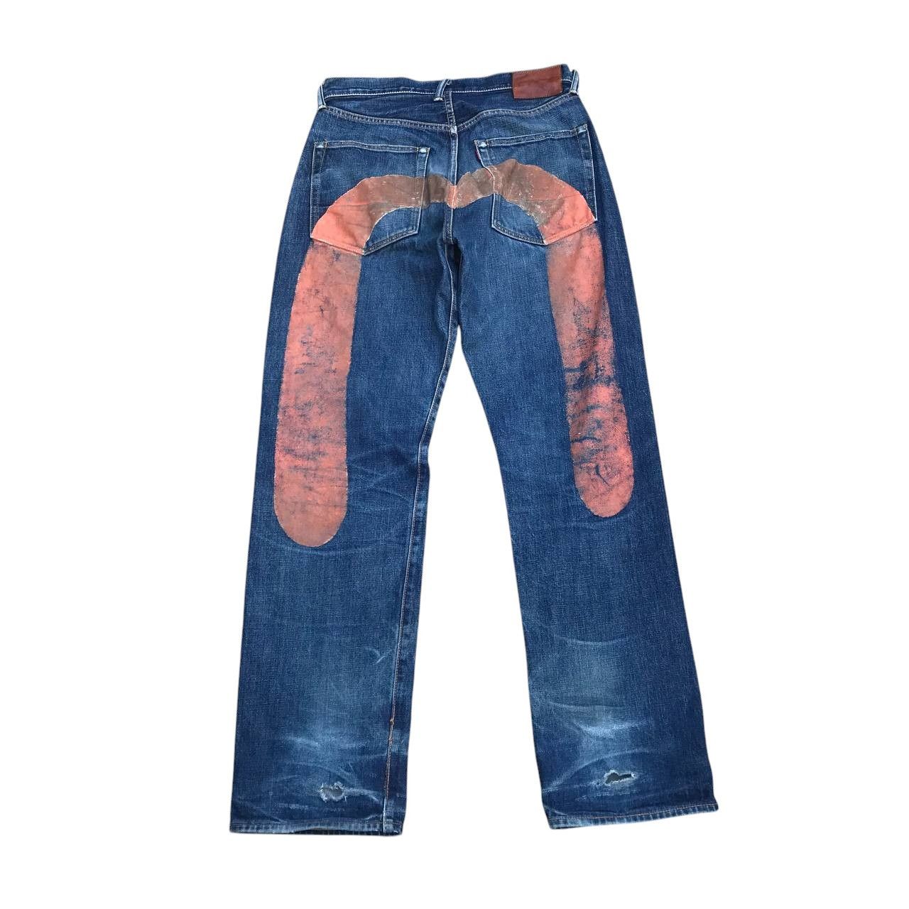 Evisu Vintage Evisu Big Daicock Redline Distressed jean W31x33 Size US 31 - 16 Thumbnail