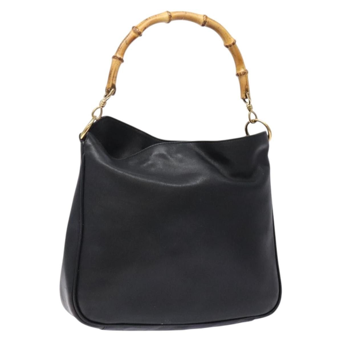 Gucci GUCCI Bamboo Hand Bag Leather Black Gold 001 1998 001 1998 Size ONE SIZE - 1 Thumbnail