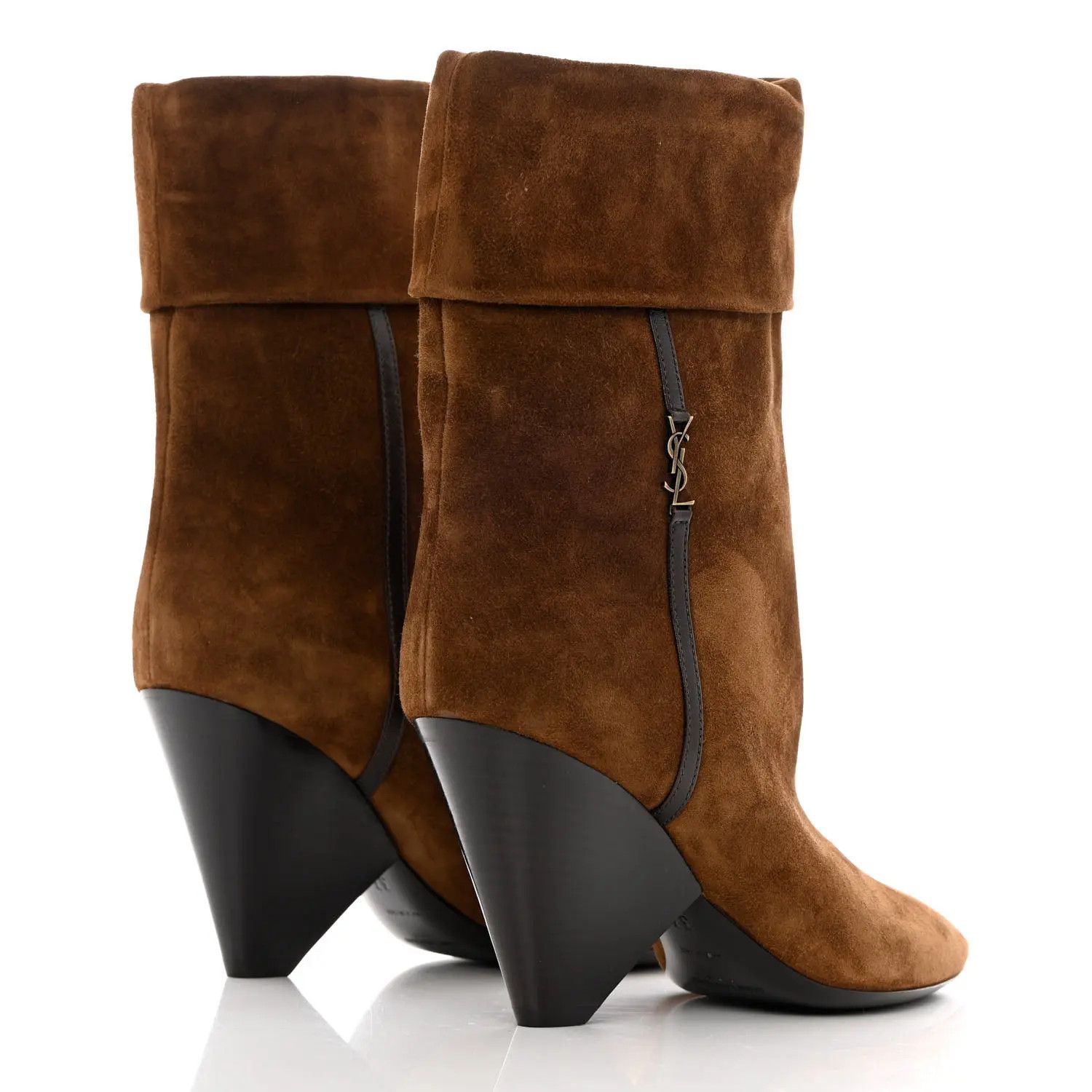 Saint Laurent Paris o1s1wg111024 Niki Booties in Suede in Brown Size US 5 / IT 35 - 3 Thumbnail