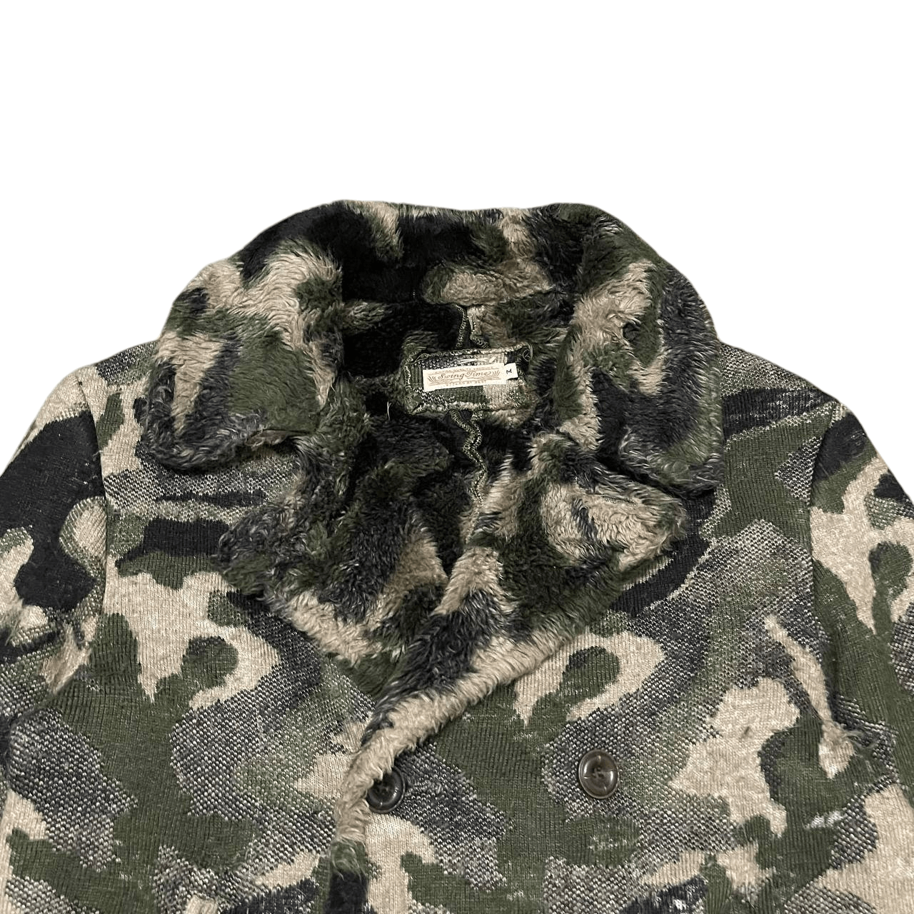 Japanese Brand Vintage Swing Time Camo 100% Acrylic Coat Japan Made Size US M / EU 48-50 / 2 - 2 Thumbnail