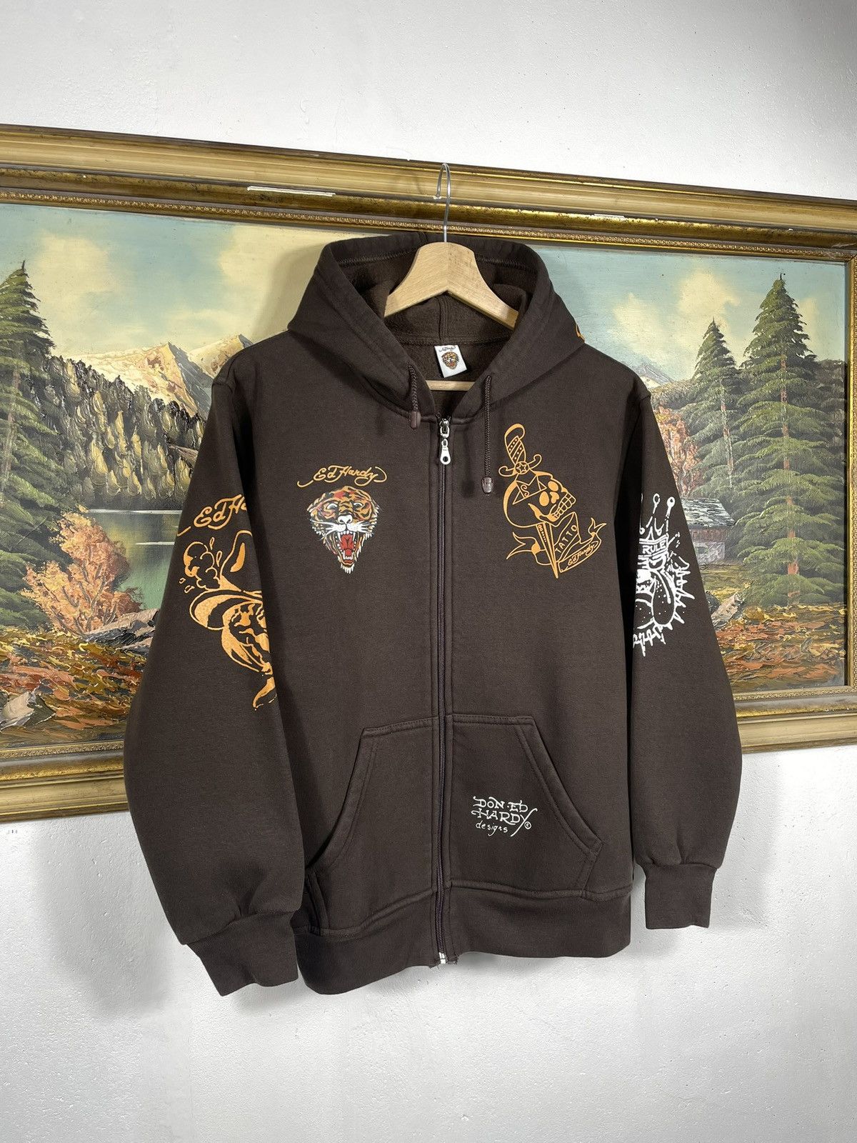Christian Audigier × Ed Hardy × Vintage Ed Hardy Retro 00s Hoodie Skate HipHop Rap Affliction Grunge Size US S / EU 44-46 / 1 - 4 Thumbnail