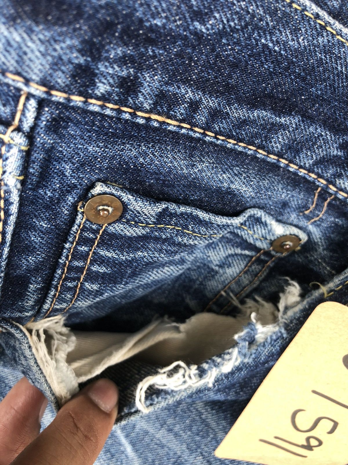 Sugar Cane Vintage Sugarcane 901 Star Distressed Jeans Selvedge Denim Size US 32 / EU 48 - 16 Thumbnail
