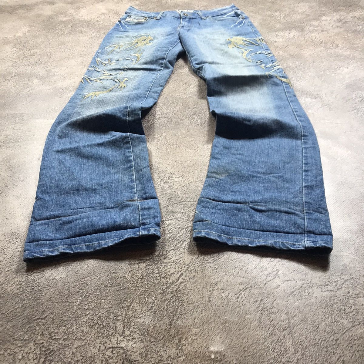 Vintage Vintage Y2K Distressed Flared Jeans Grunge Baggy Thrashed 29 Size 29" - 1 Thumbnail