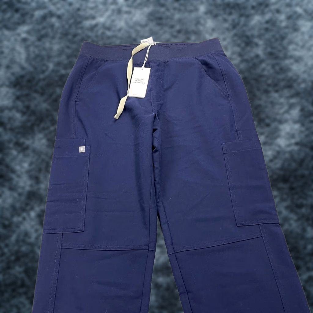 Vintage FIGS Pants Mens M Blue Axim 2.0 Cargo Scrub Technical Collection T2001S NWT Loose Fit Pocketed Workwear Mens Size US 31 - 1 Thumbnail