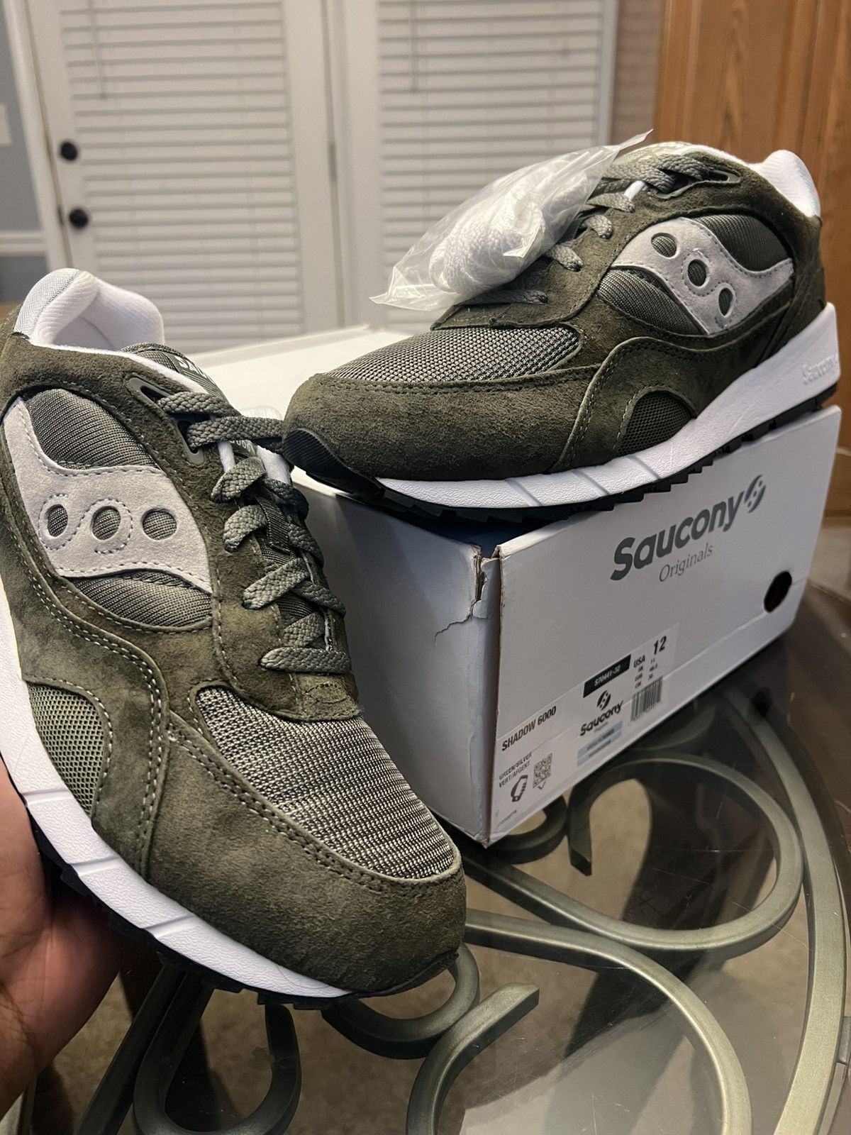 Saucony Saucony Shadow 6000 Green Suede (3 Pairs) Size US 12 / EU 45 - 2 Thumbnail