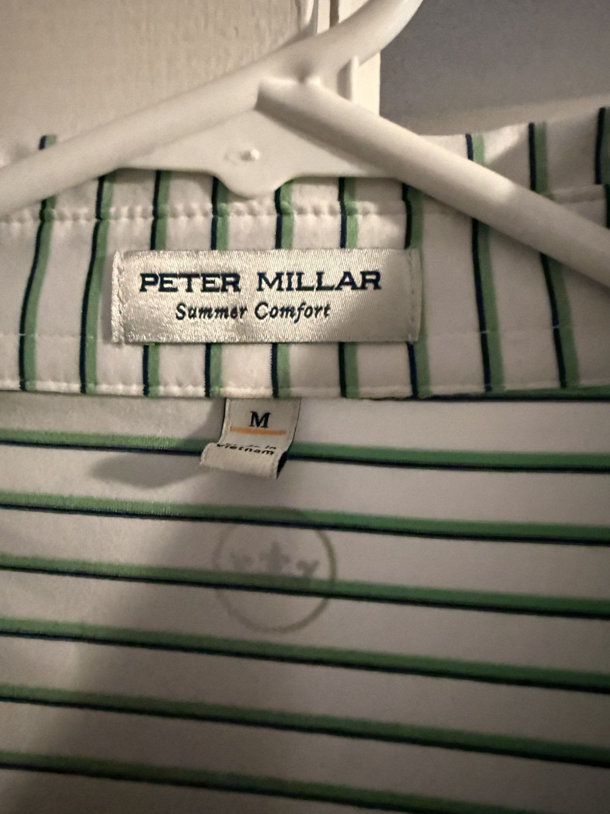 Peter Millar PETER MILLAR STRIPED GREEN POLO Size US M / EU 48-50 / 2 - 2 Thumbnail