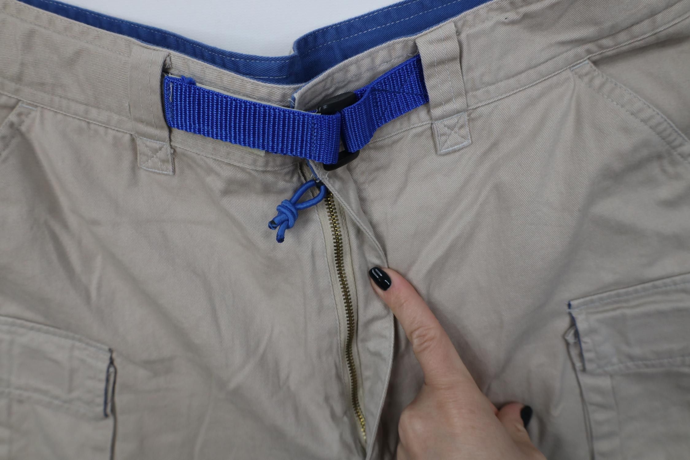 Vintage Vintage 90s Y2K Streetwear Belted Cargo Shorts Beige Cotton Size US 34 / EU 50 - 5 Thumbnail