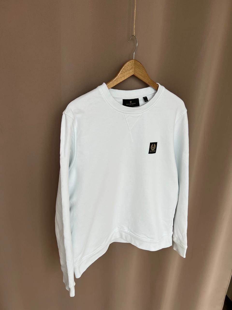 Belstaff Belstaff Men's Patch Crew Sweater Size XL/L White Sweatshirt Size US XL / EU 56 / 4 - 5 Thumbnail