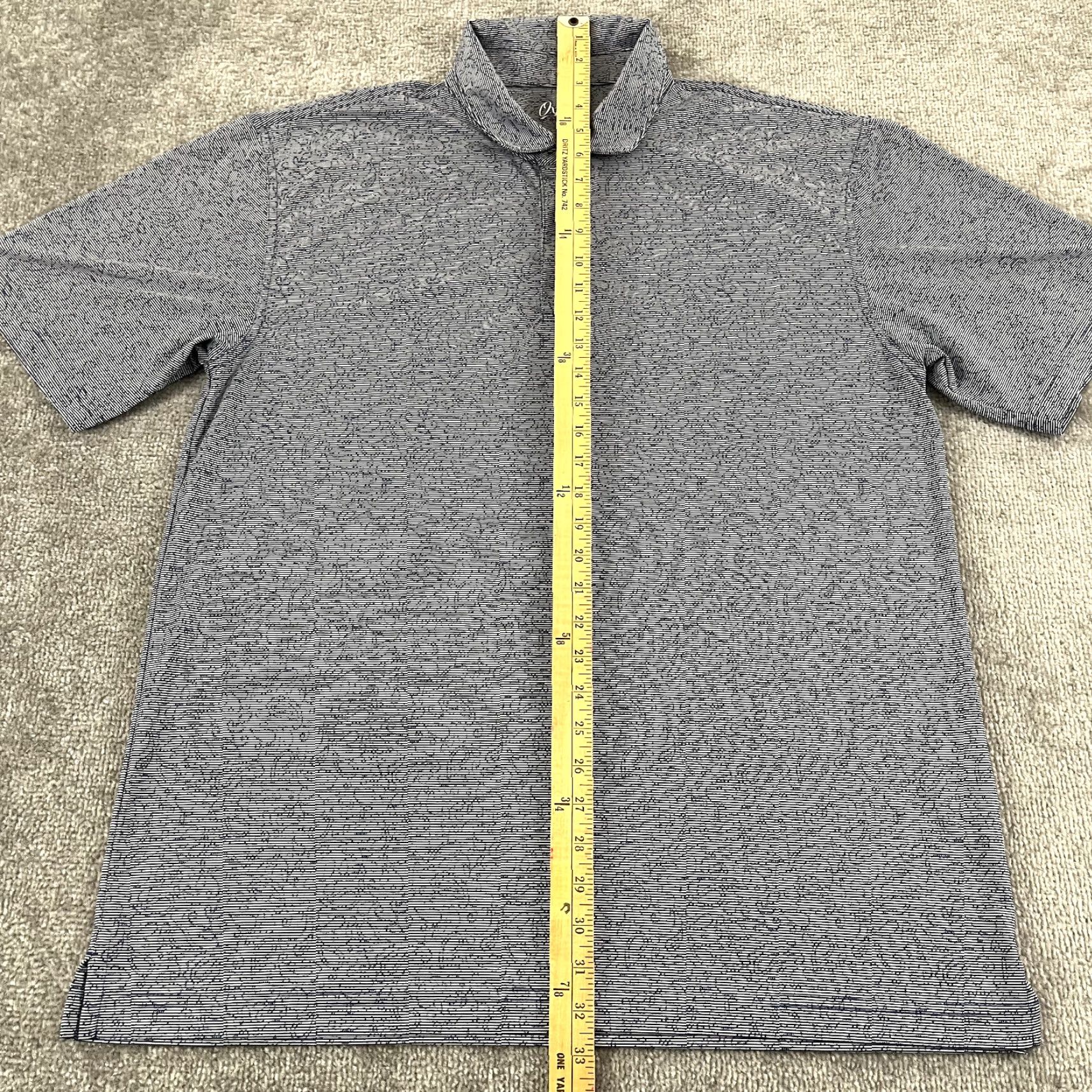 Vintage OXFORD Polo Shirt Mens XL Blue Geometric Stretch S/S Performance Golf Size US XL / EU 56 / 4 - 3 Thumbnail