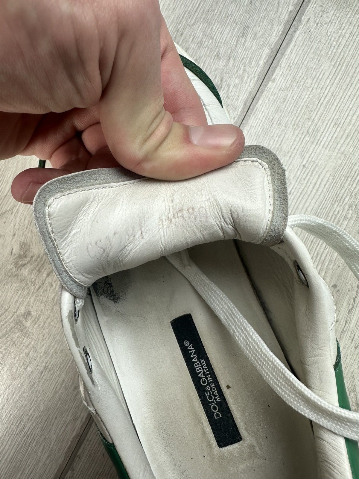 Dolce & Gabbana DOLCE & GABBANA Daymaster Sneakers Mens White/Green Leather Size US 6.5 / EU 39-40 - 12 Thumbnail