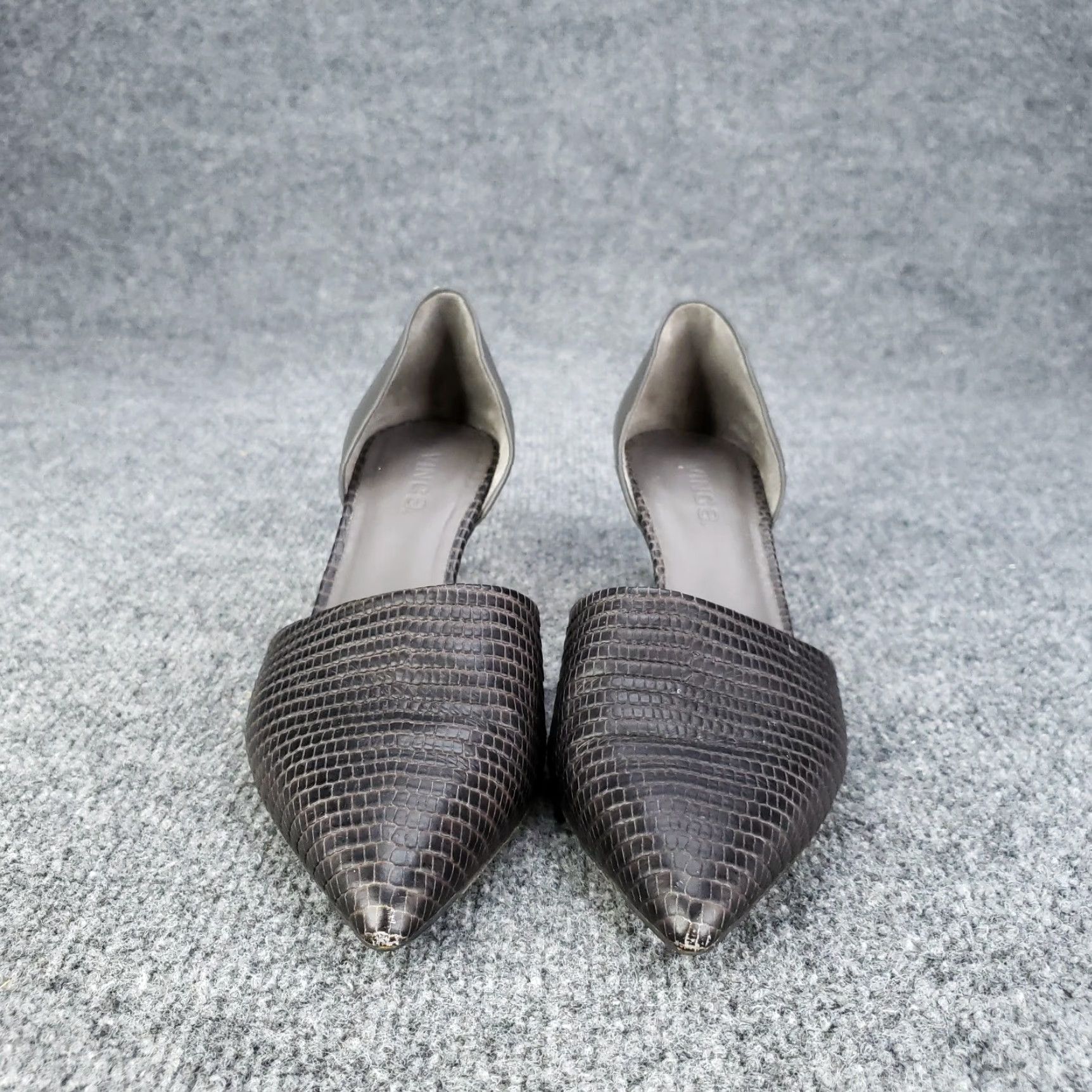 Vince Vince D'Orsay Heels Womens Size 7.5 Black Leather Slip On Size US 8 / IT 38 - 2 Thumbnail