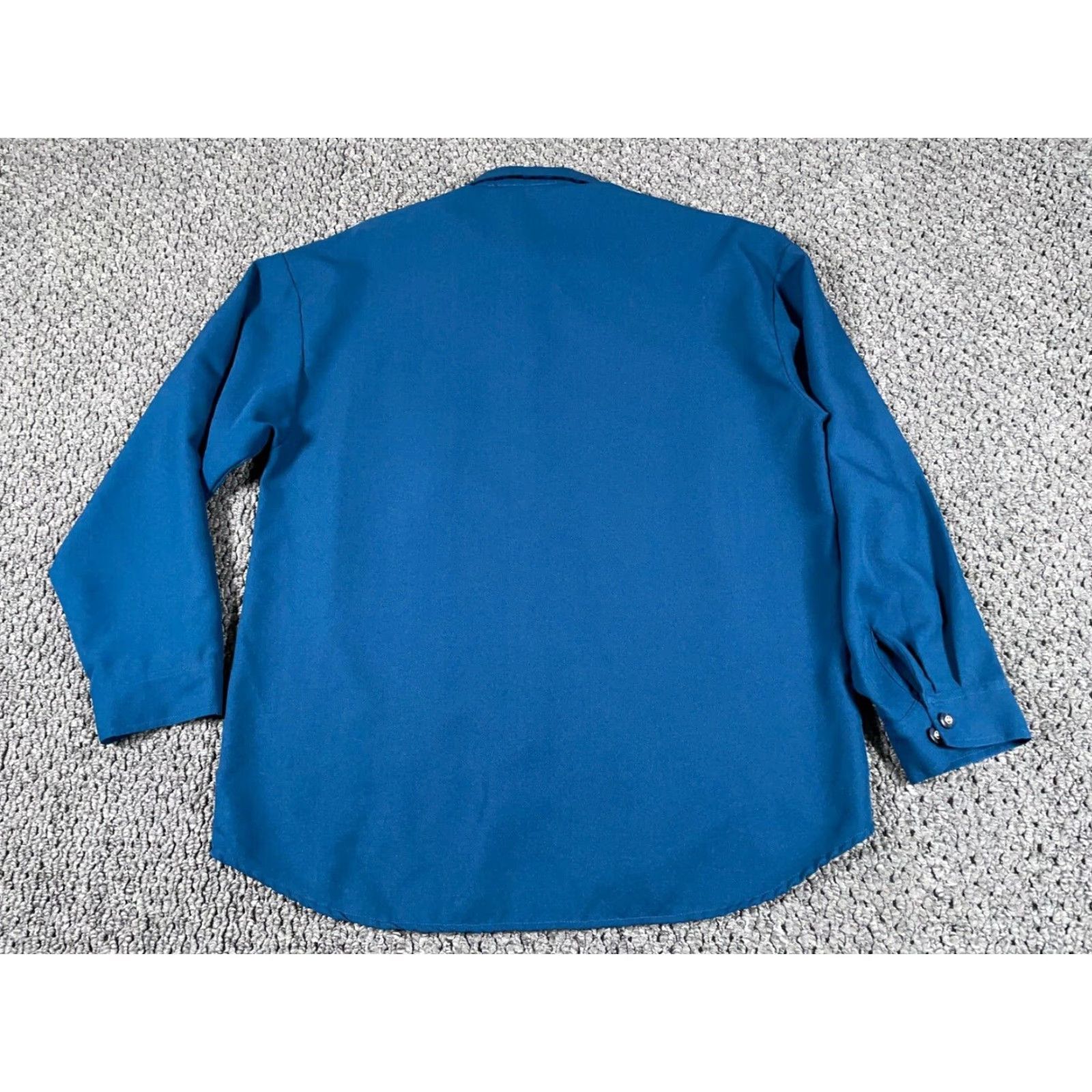 Vintage VTG Retro Shirt Adult XL Blue Embroidered Button-Front Polo Style Dad Size US XL / EU 56 / 4 - 2 Thumbnail