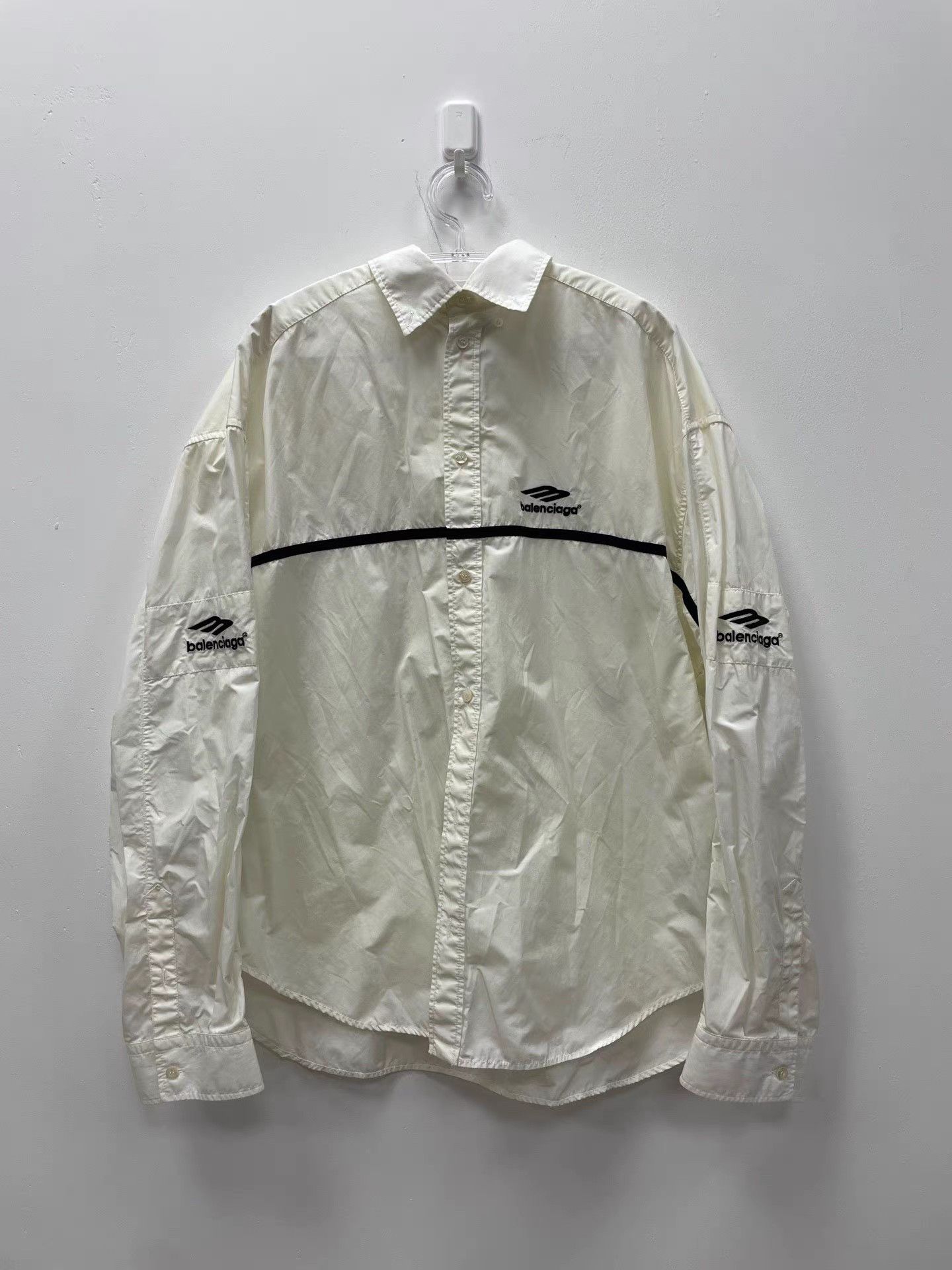 Balenciaga Balenciaga 3B Logo Line Color Block Long Sleeve Shirt K2 Size US M / EU 48-50 / 2 - 1 Thumbnail