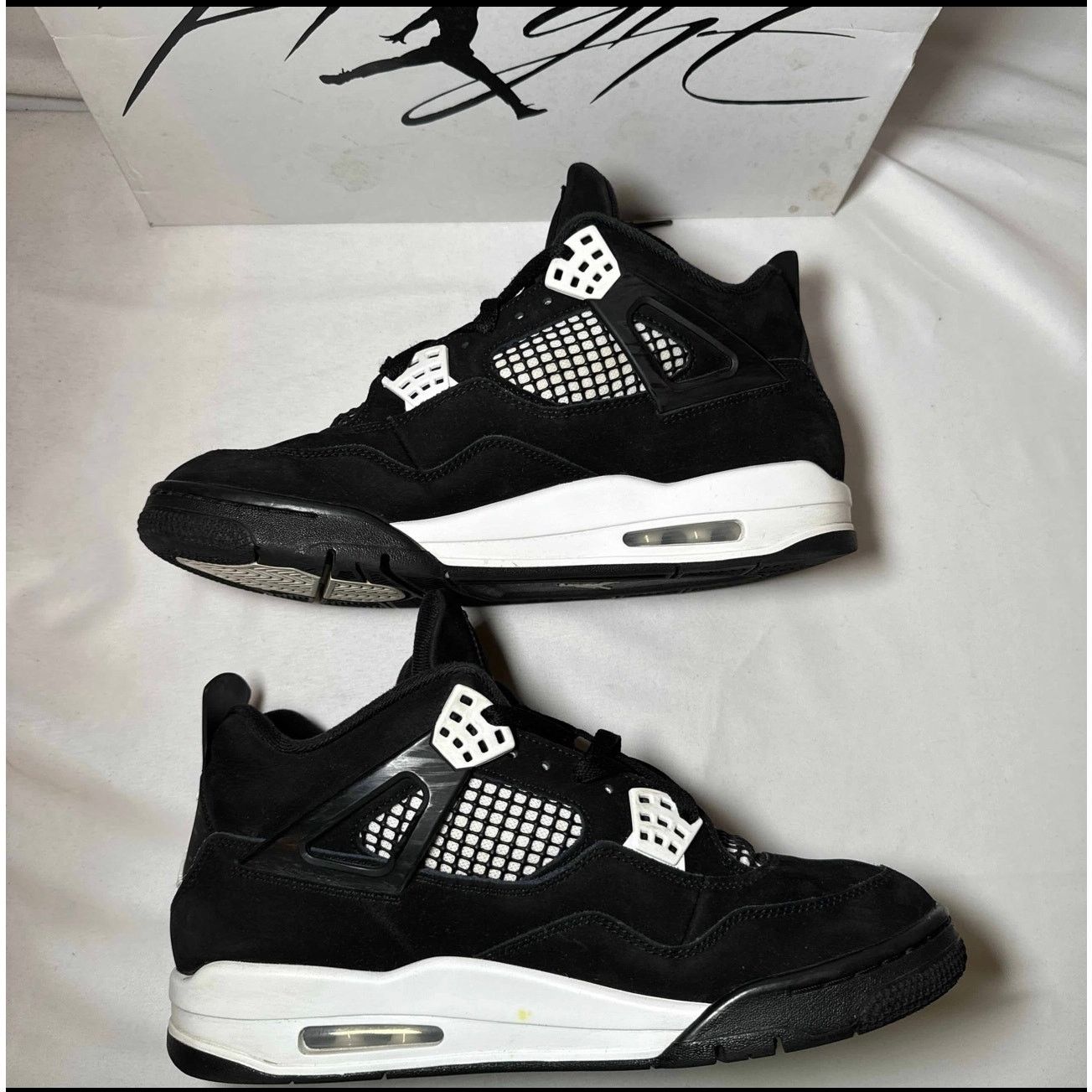 Jordan Brand × Nike Size 10 - Nike Air Jordan 4 Retro White Thunder Men's Shoes Size US 10 / EU 43 - 3 Thumbnail