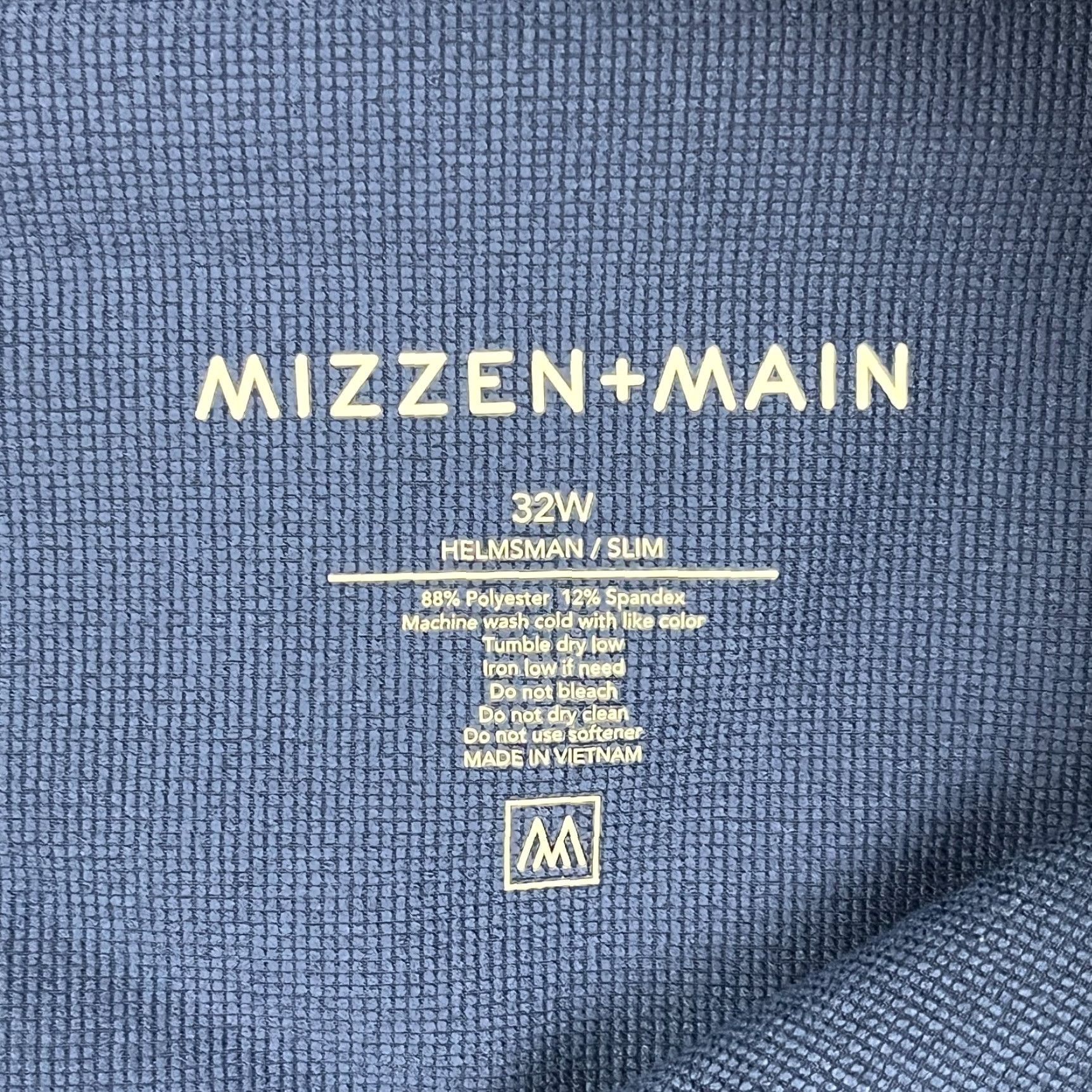 Mizzen+Main Mizzen + Main Helmsman Pants Mens 32 x 29 Slim Tapered Jogger Stretch Casual Blue polyester blend Denim? No. Size US 32 / EU 48 - 2 Thumbnail