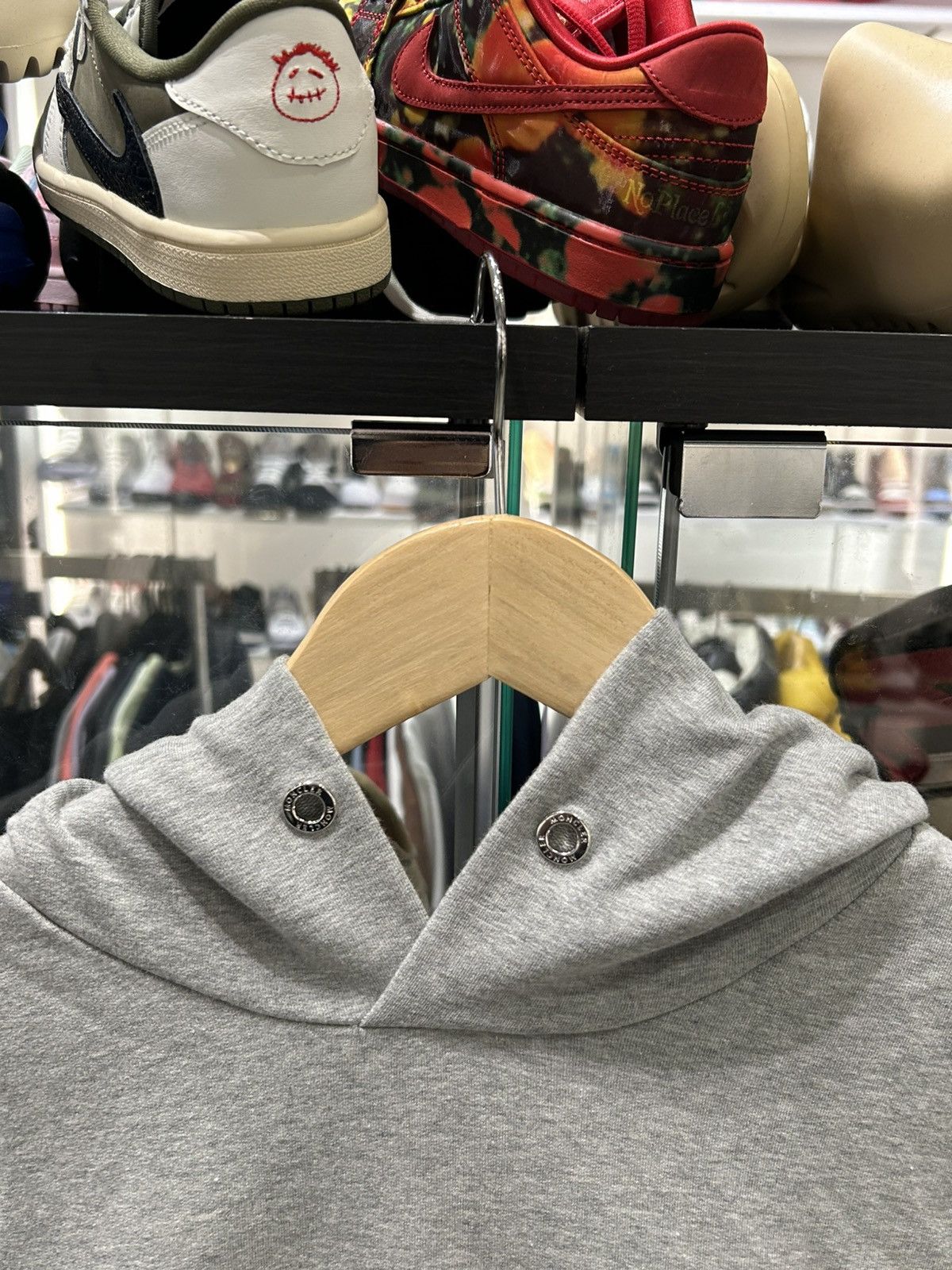 Moncler Moncler mens Logo drawstring popover hoodie grey Size US XL / EU 56 / 4 - 3 Thumbnail