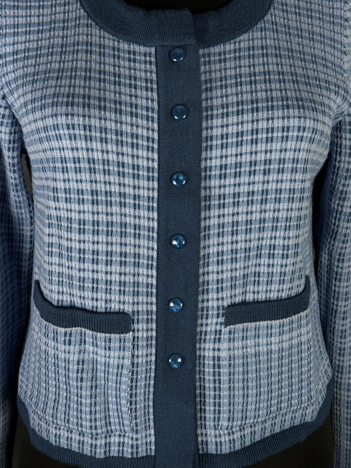 Other OLEANA Women’s Poised Plaid Merino Wool Cardigan Size M Size M / US 6-8 / IT 42-44 - 4 Thumbnail
