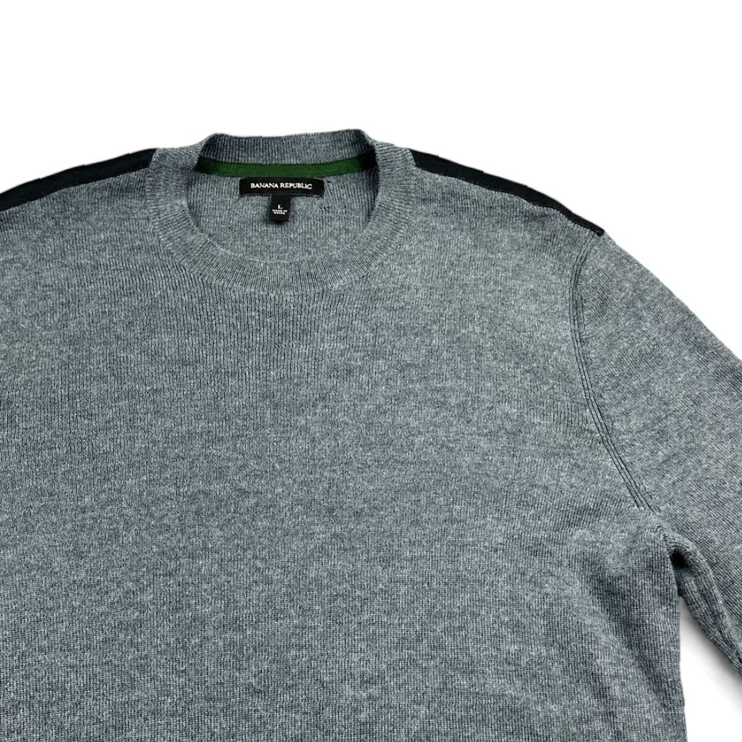 Banana Republic Banana Republic Sweater Adult MEDIUM Gray Merino Wool Blend Pullover Crew Neck Knit's Solid Color Long Sleeve Regular Fit Mens 20x27.500 Size US M / EU 48-50 / 2 - 2 Thumbnail